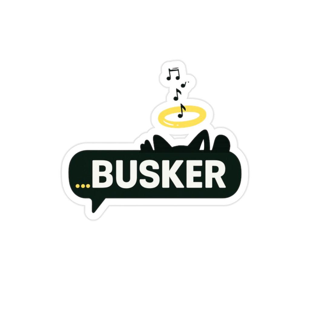 Copy of Busker Die-Cut Transparent Outdoor Sticker - Perfect for Decor, Gifts, Festivals, Musicians, and Car Enthusiasts