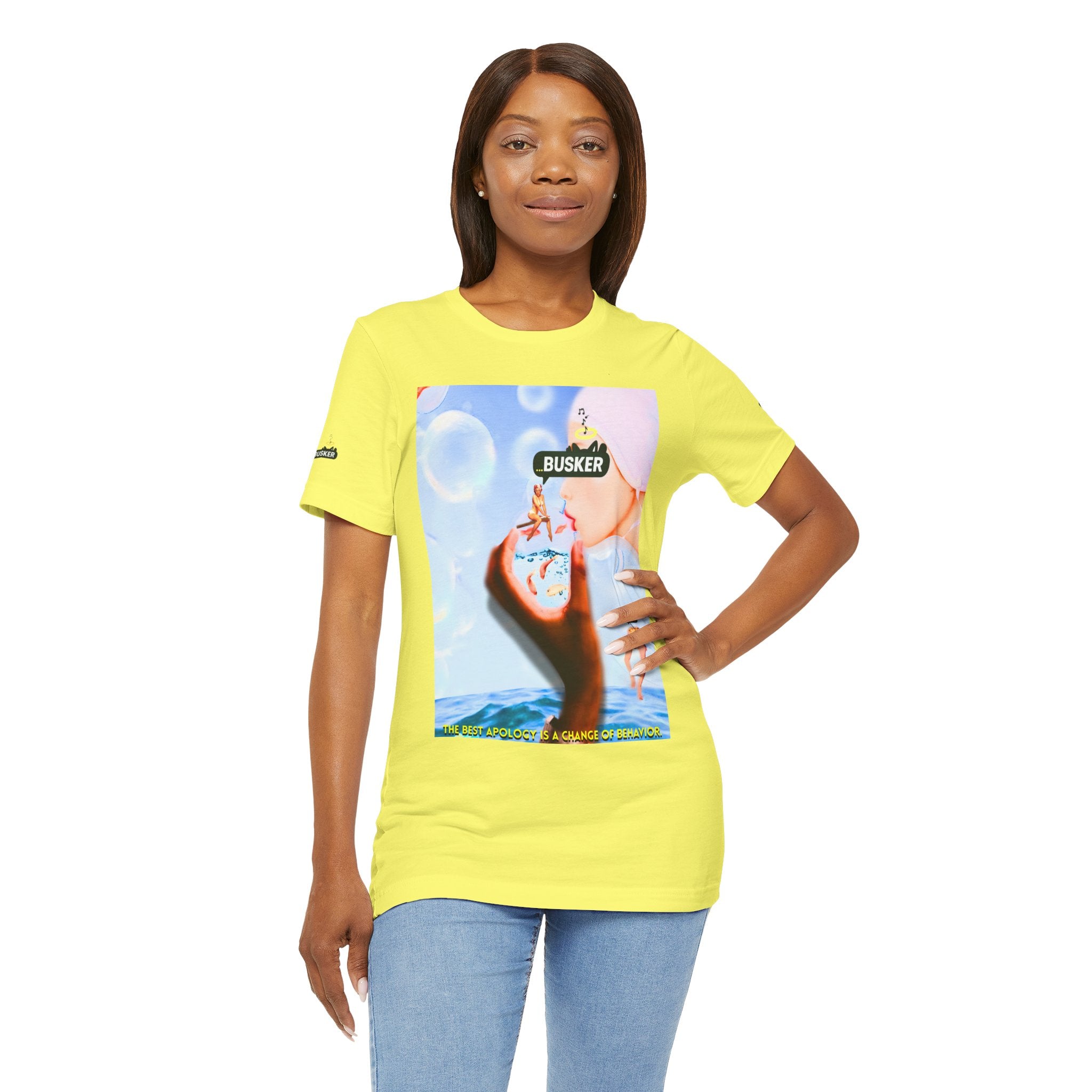 Busker Vibe Unisex Jersey Tee – Colorful Artistic Design for Summer Fun