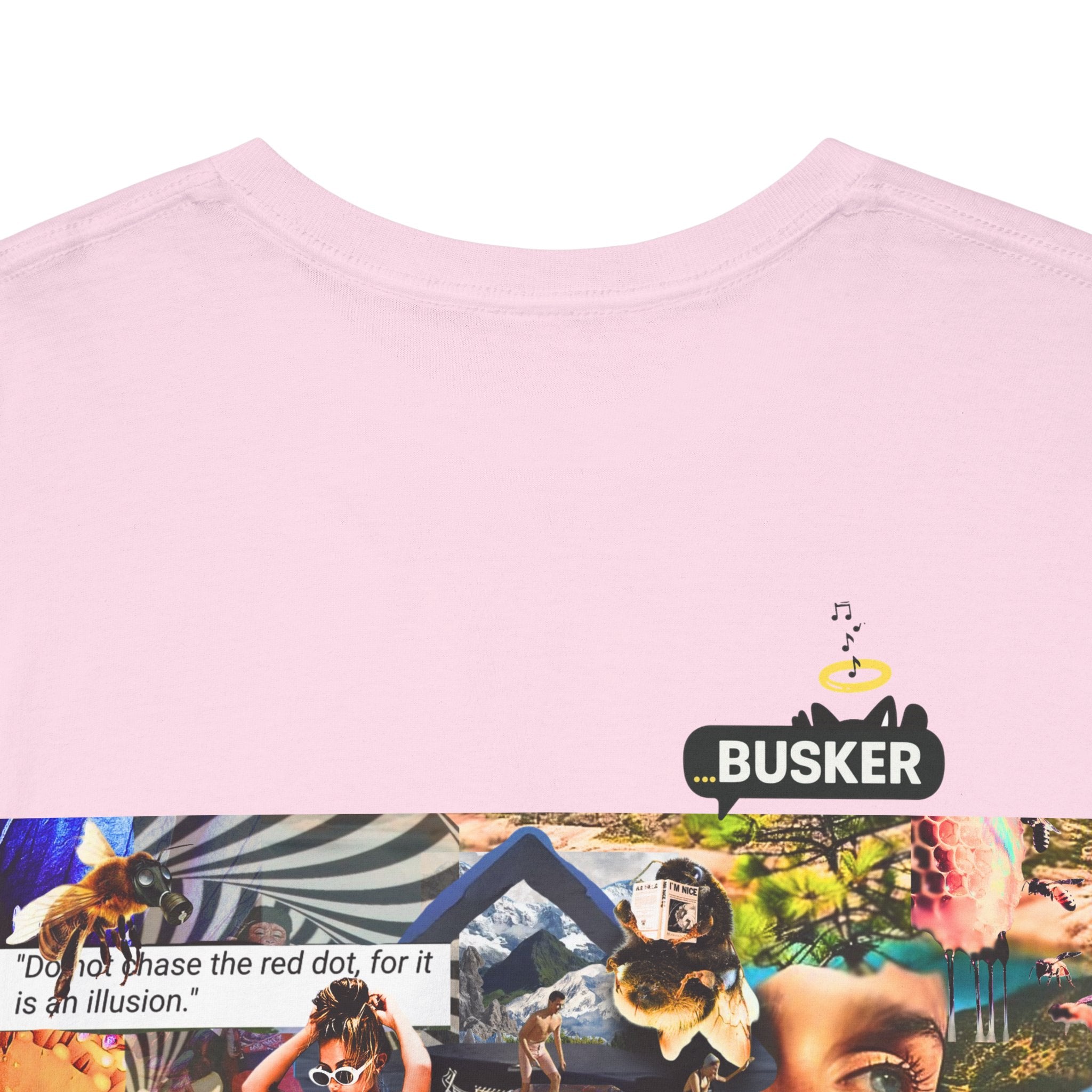 Artistic Unisex Heavy Cotton Tee - Vibrant Busker Design