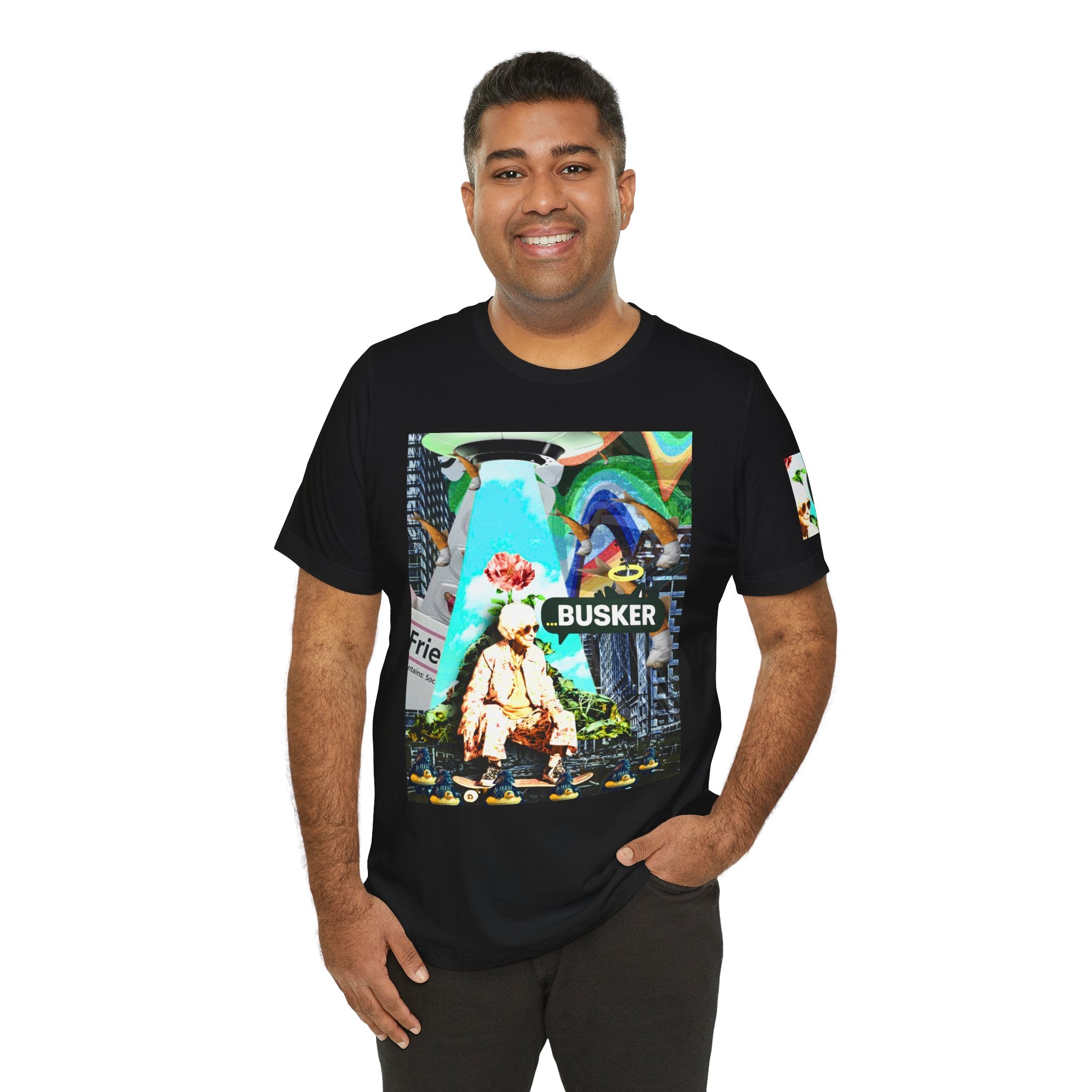 Street Art Busker Tee - Unisex Graphic Short Sleeve Shirt