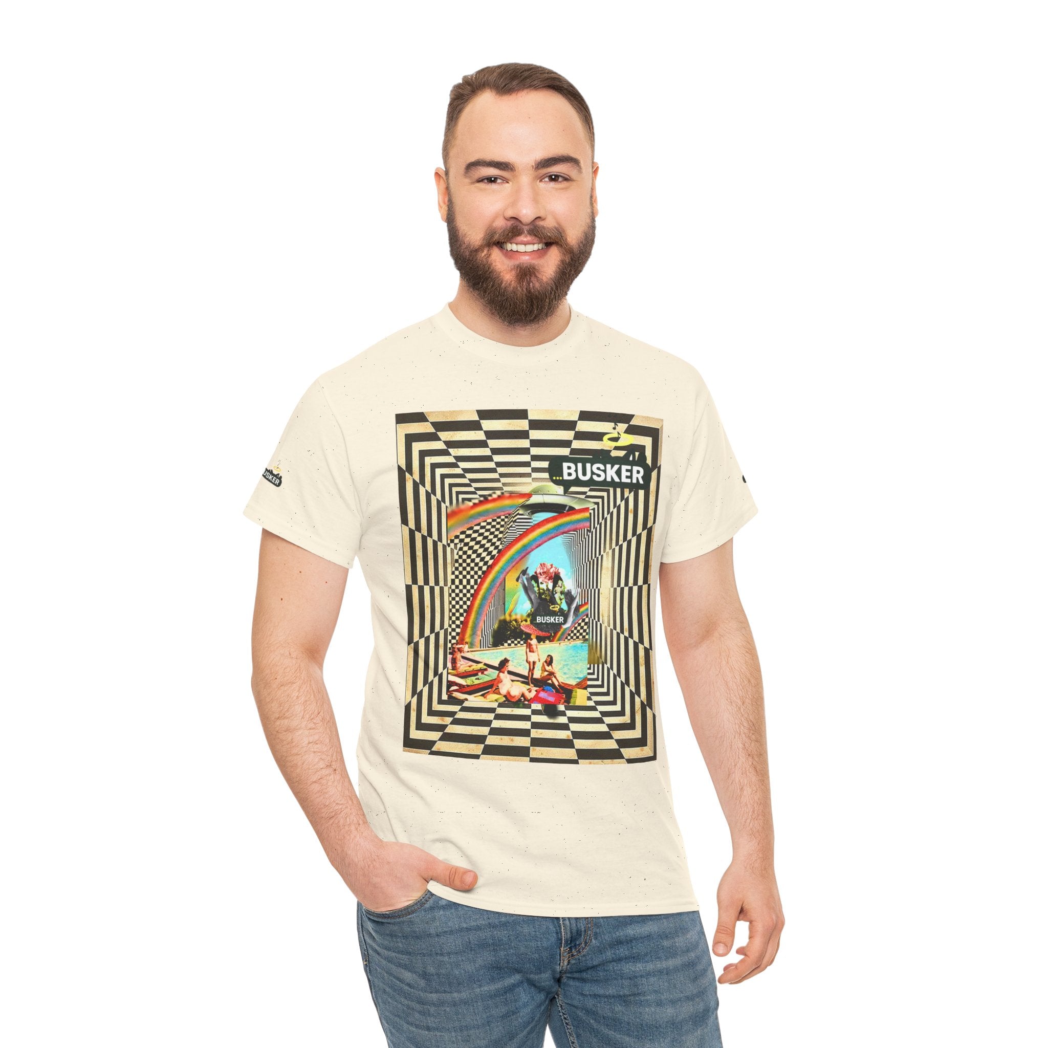 Retro Busker Graphic Tee - Unisex Heavy Cotton