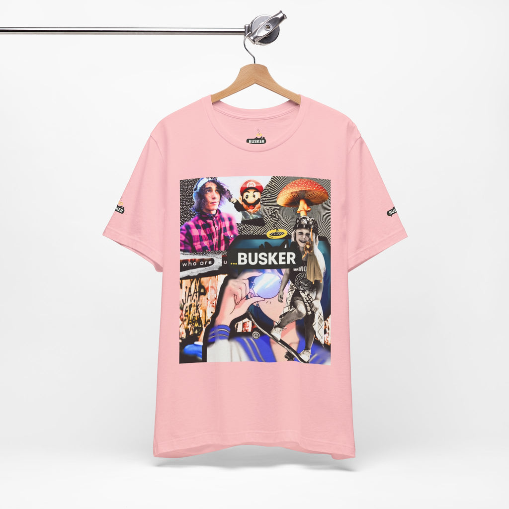 Busker Vibe Unisex Tee - Music & Art Collage Design