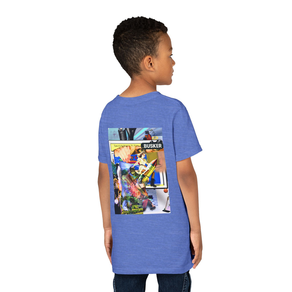 Colorful Youth Short Sleeve Tee - "Busker" Graphic Art Top