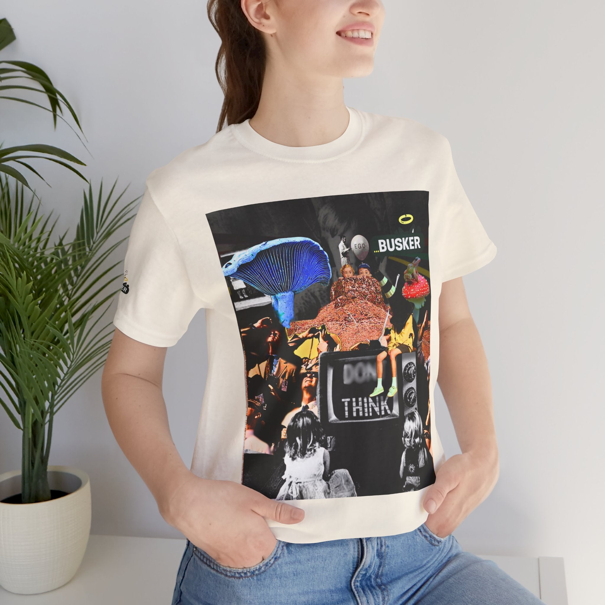 Creative Unisex Graphic Tee - 'I Don't Think' Busker Design