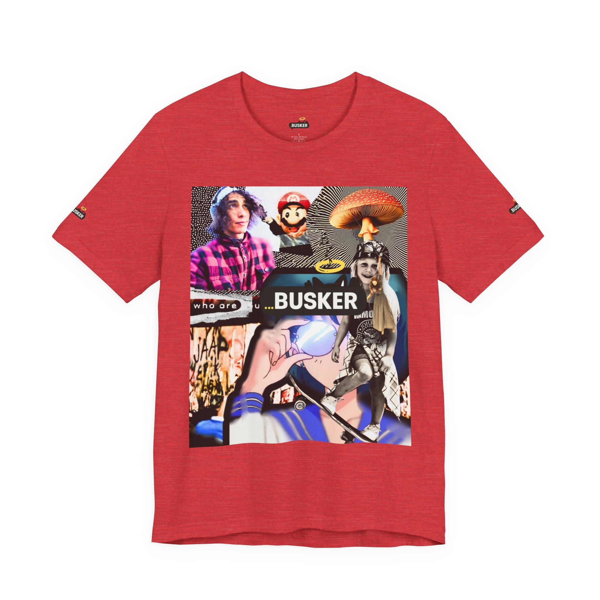 Busker Vibe Unisex Tee - Music & Art Collage Design