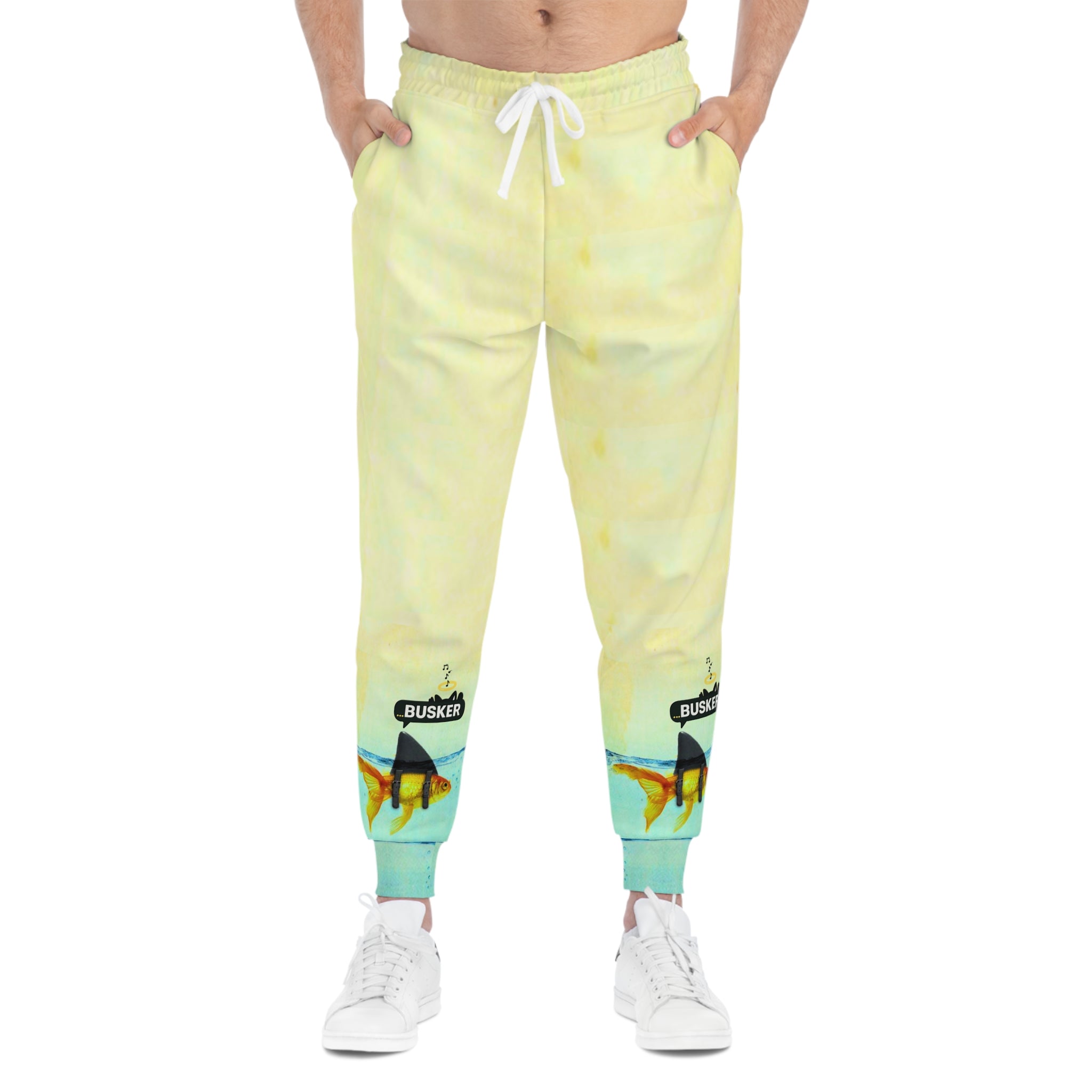 Vibrant Busker Athletic Joggers, Casual Streetwear Pants, Summer Travel Gear, Festival Outfit, Unique Gift for Music Lovers