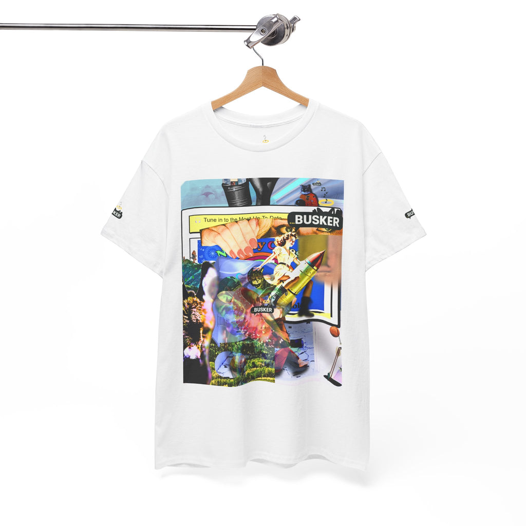 Cool Graphic Unisex Heavy Cotton Tee - 'Busker' Design