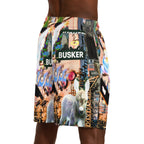 Men's Graphic Jogger Shorts - Vibrant Street Art Design
