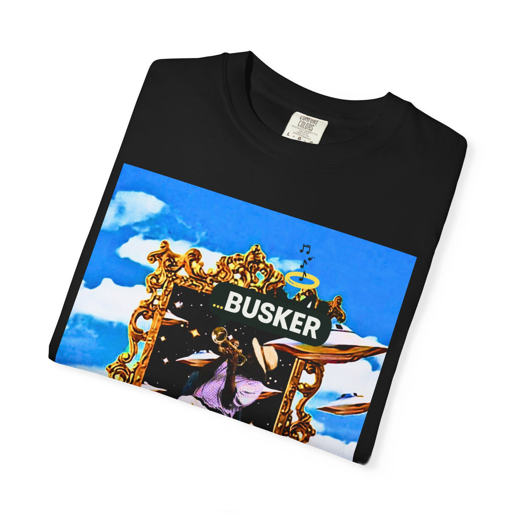 "Welcome to Golden" Exclusive Busker Unisex Garment-Dyed T-shirt, Music Lover Gift, Vintage Style Tee, Festival Wear, Casual Outfit