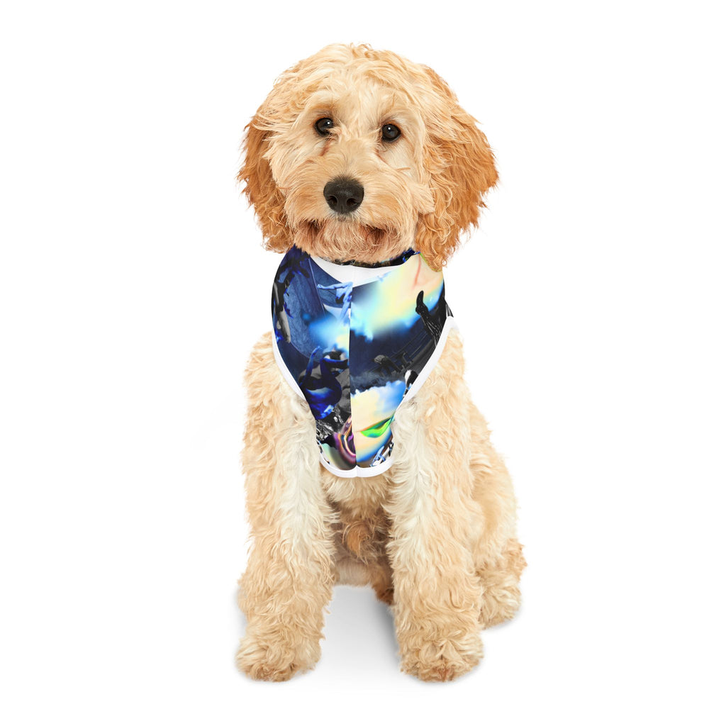 Busker Collage Pet Hoodie — Colorful Urban Music Graphic