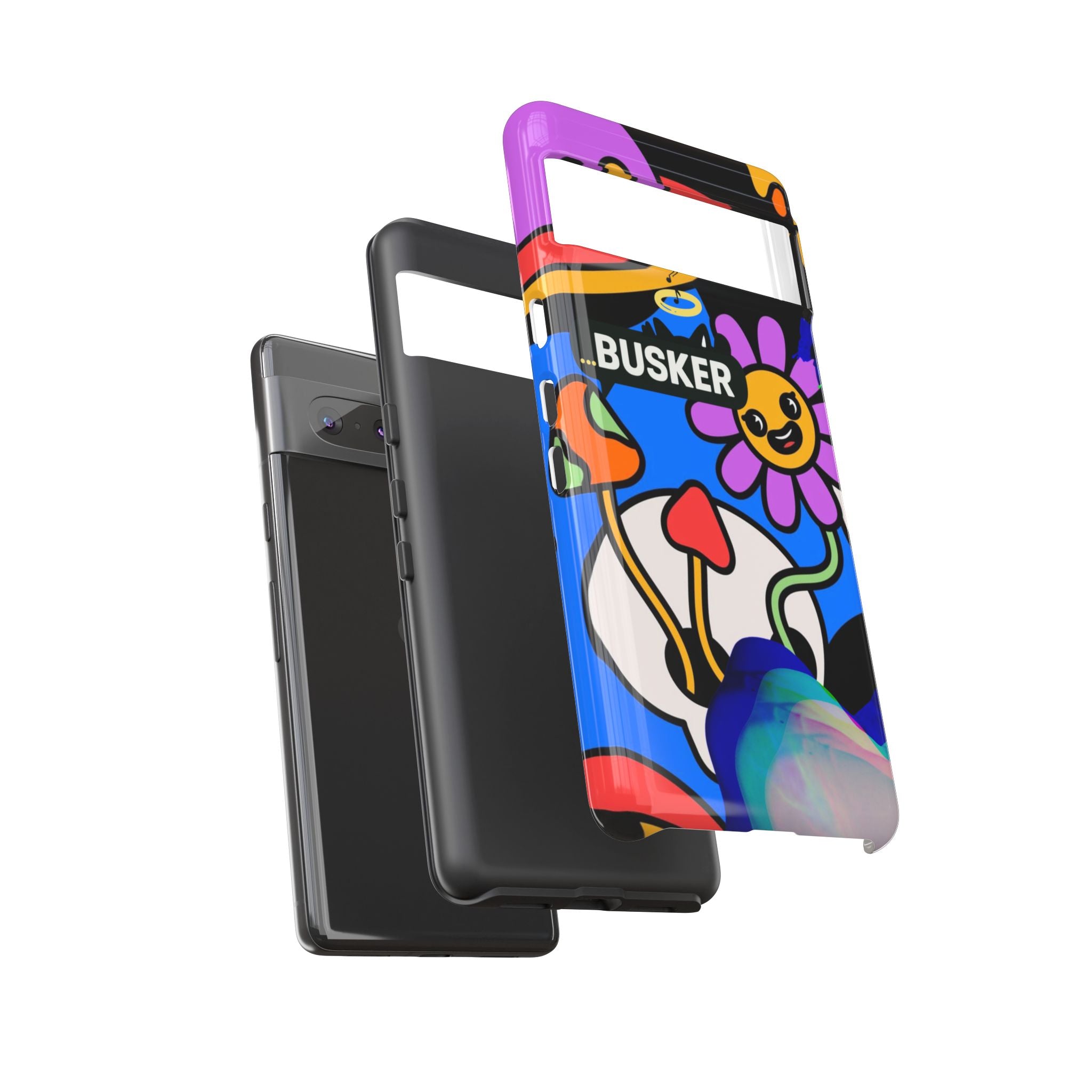 Colorful Phone Case, Cute Phone Accessories, Gift for Music Lovers, Fun Tech Gear, Unique Floral Design Case