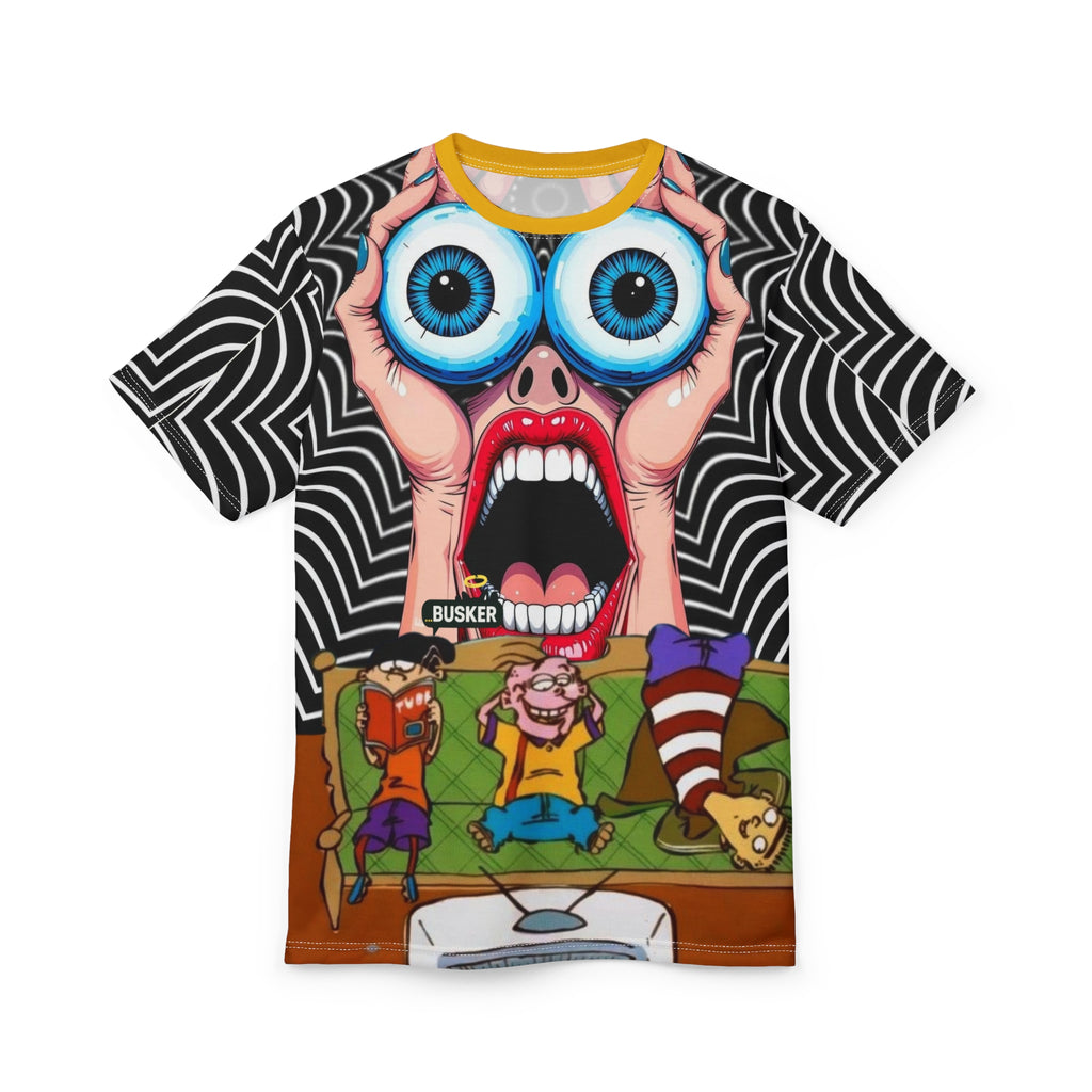 Bold Graphic Tee for Cartoon Lovers | Edgy AOP Unisex T-Shirt | Fun Gift for Anime Fans, Graphic Print Tee, Casual Wear