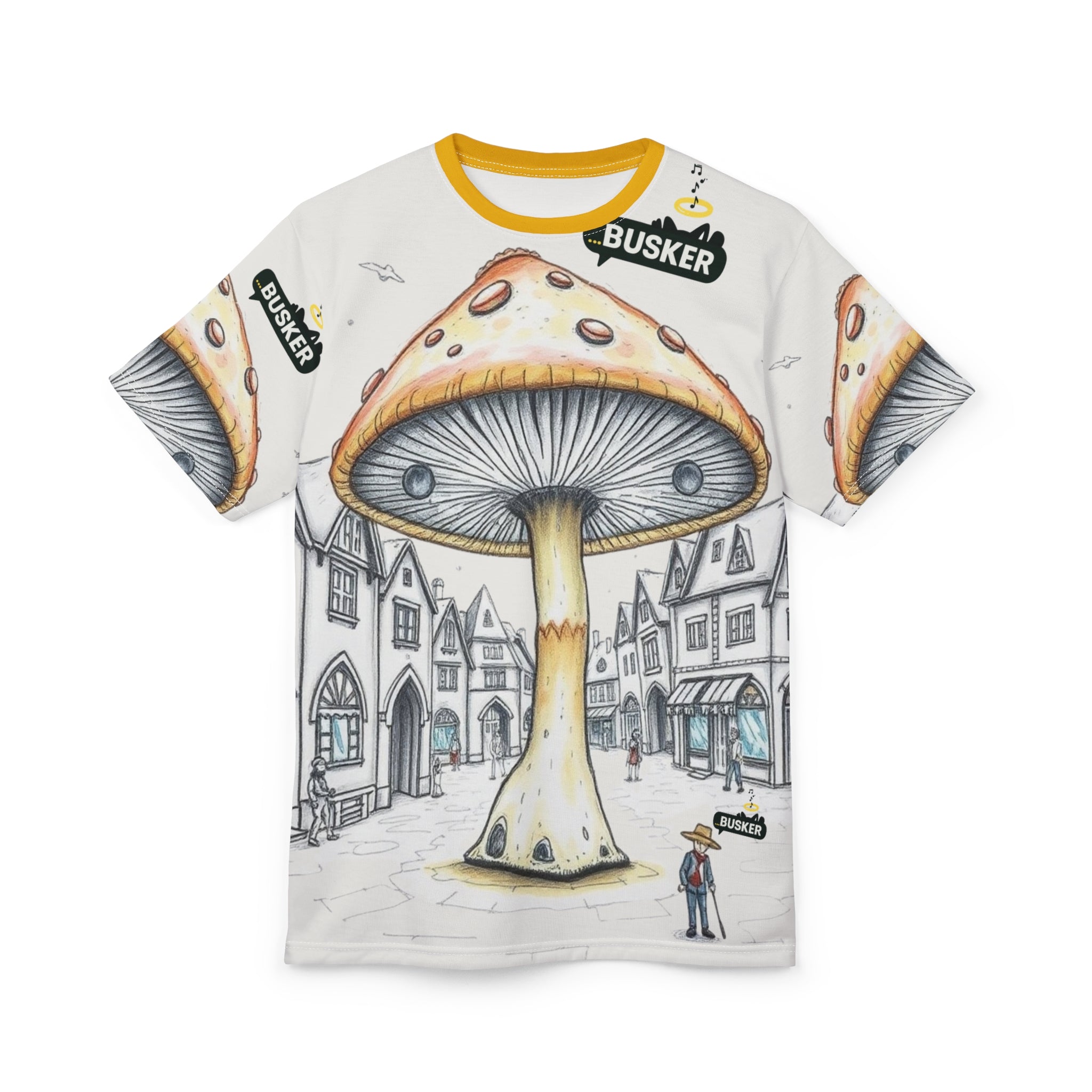 Whimsical Mushroom Graphic Tee, Unisex Art Tee, Quirky t-shirt, Unique Gift, Nature Lovers Apparel, Casual Wear