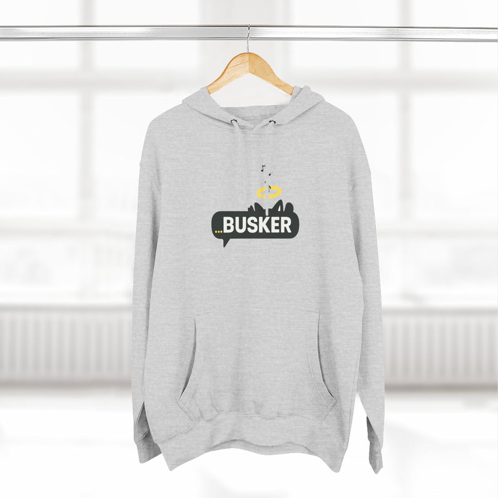 Busker Fleece Hoodie - Cozy Street Art Inspired Hoodie for Music Lovers, Casual Wear, Gift for Musicians, Concert Attire, Relaxed Fit