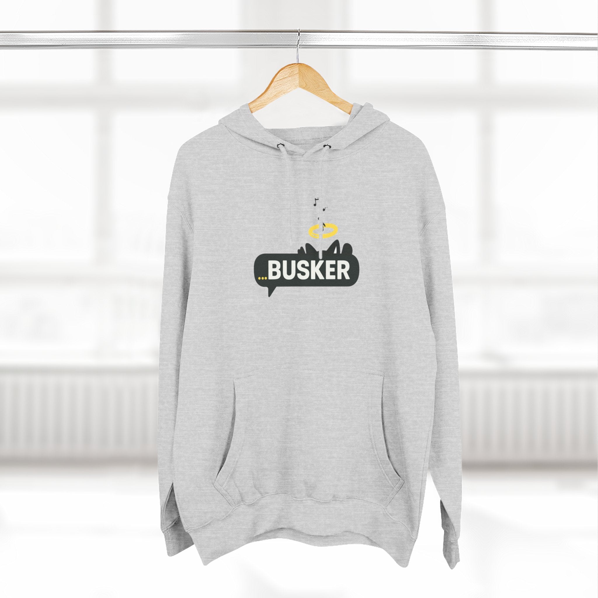 Busker Fleece Hoodie - Cozy Street Art Inspired Hoodie for Music Lovers, Casual Wear, Gift for Musicians, Concert Attire, Relaxed Fit