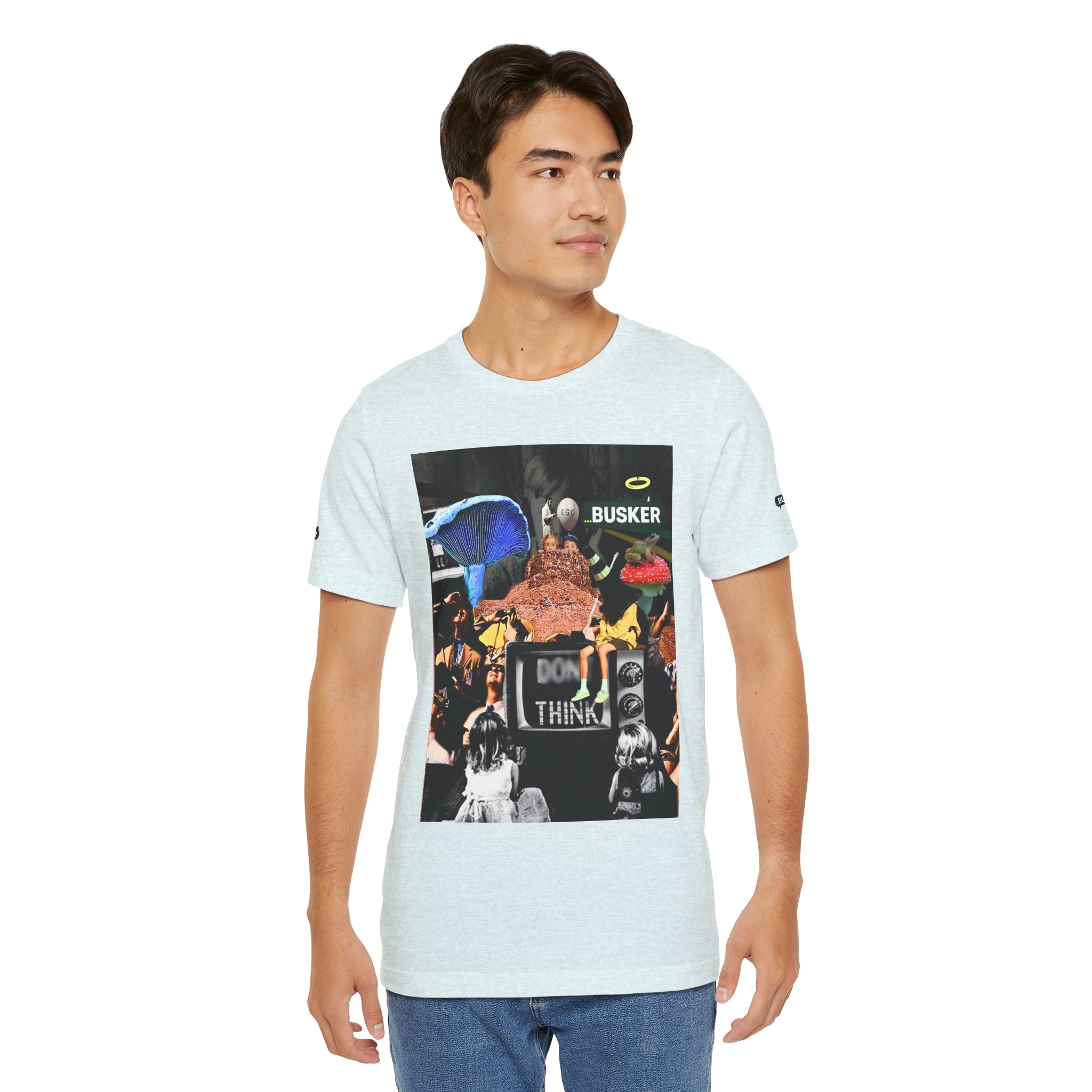 Creative Unisex Graphic Tee - 'I Don't Think' Busker Design