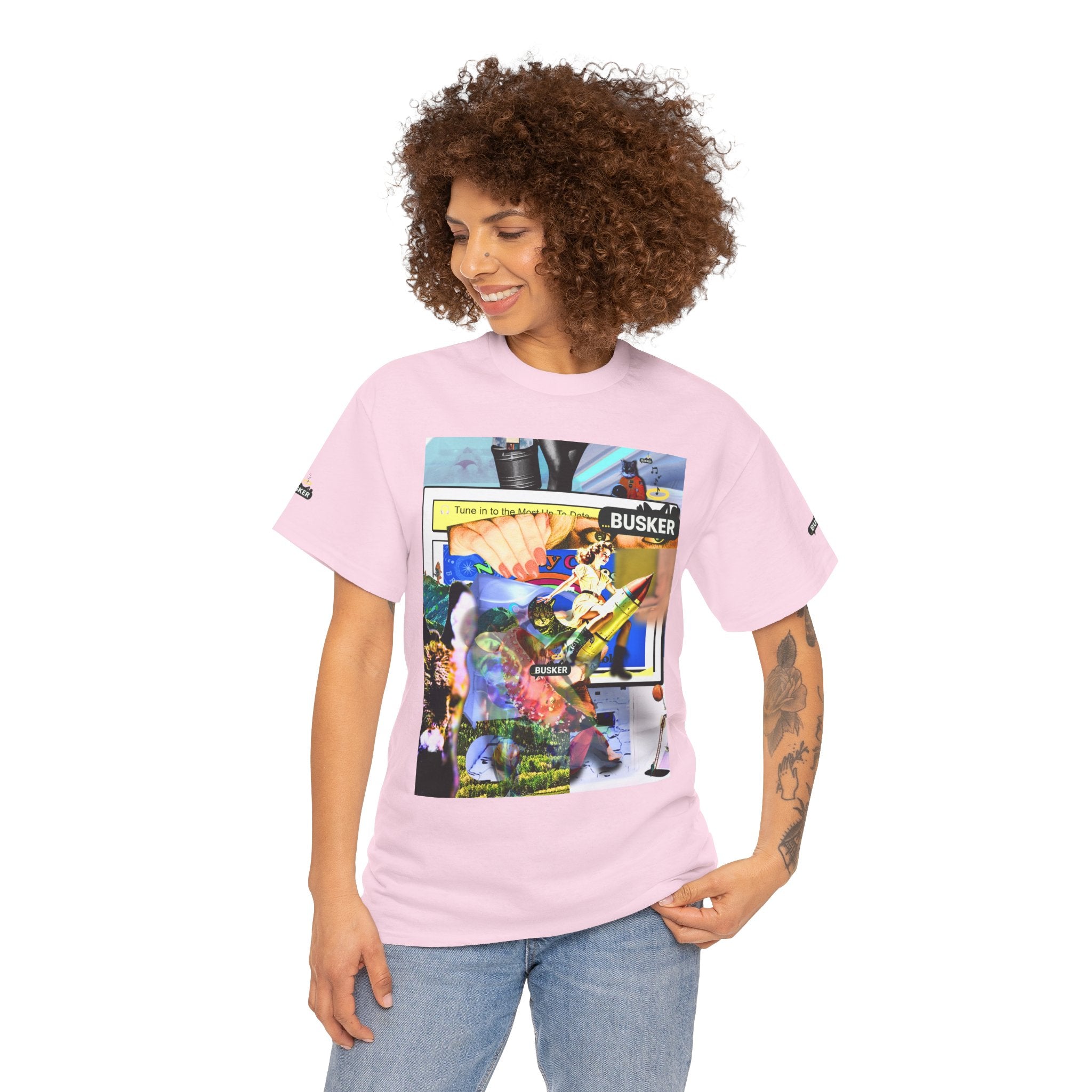 Cool Graphic Unisex Heavy Cotton Tee - 'Busker' Design