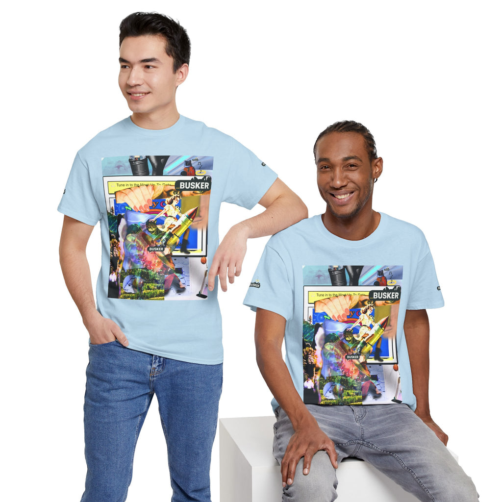 Cool Graphic Unisex Heavy Cotton Tee - 'Busker' Design