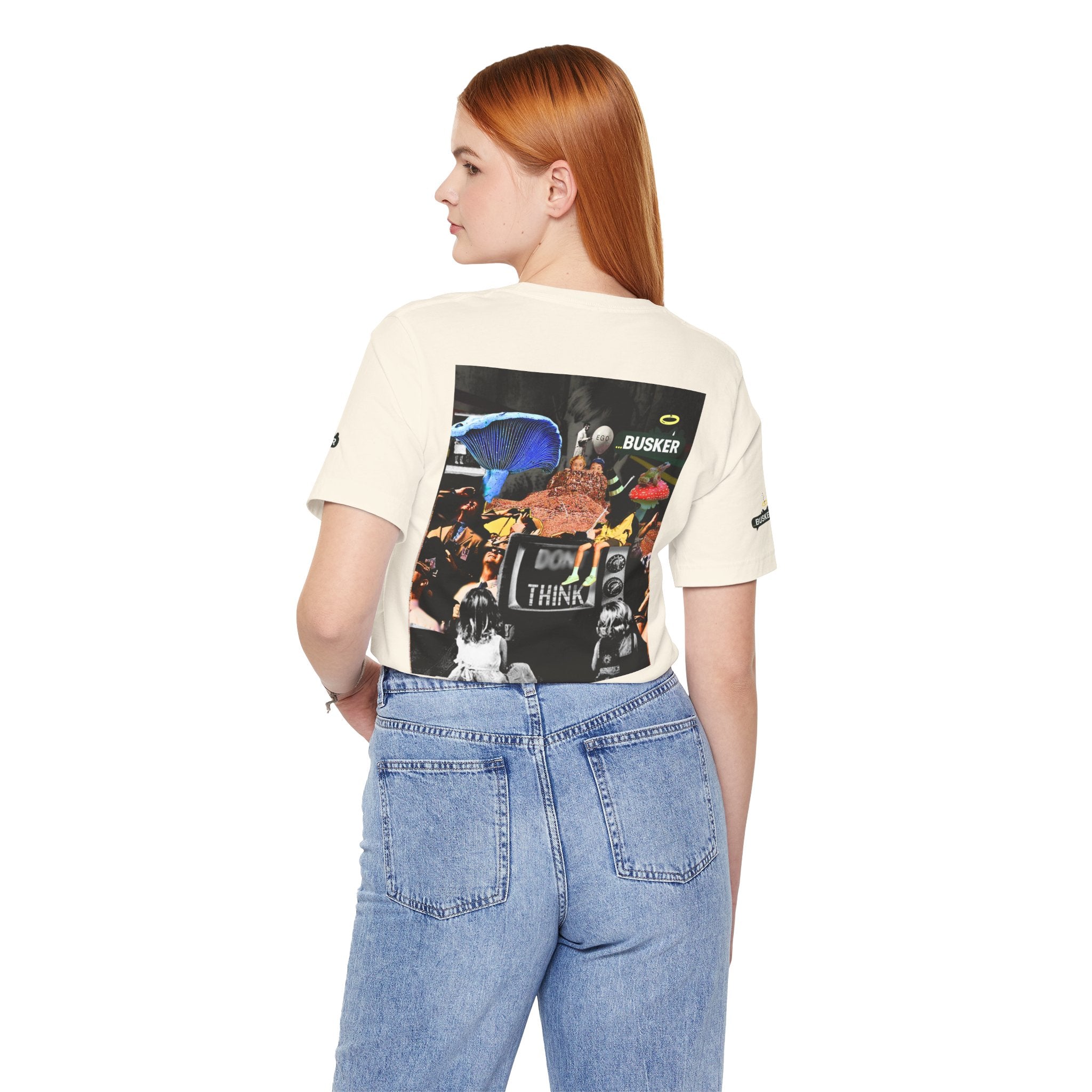 Creative Unisex Graphic Tee - 'I Don't Think' Busker Design