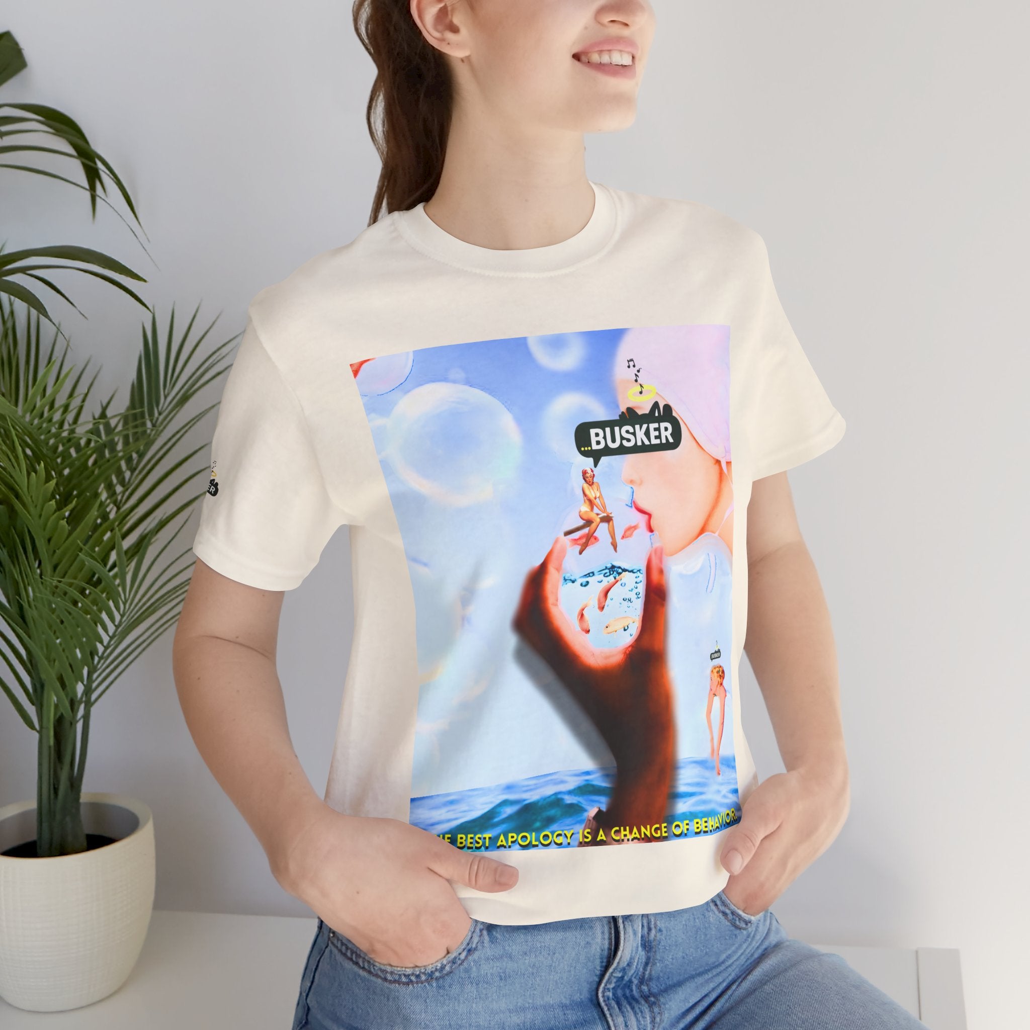 Busker Vibe Unisex Jersey Tee – Colorful Artistic Design for Summer Fun