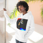 Colorful Space Cat Fleece Hoodie, Cozy, Unique, Gift for Cat Lovers, Birthday, Casual Wear, Fun Design