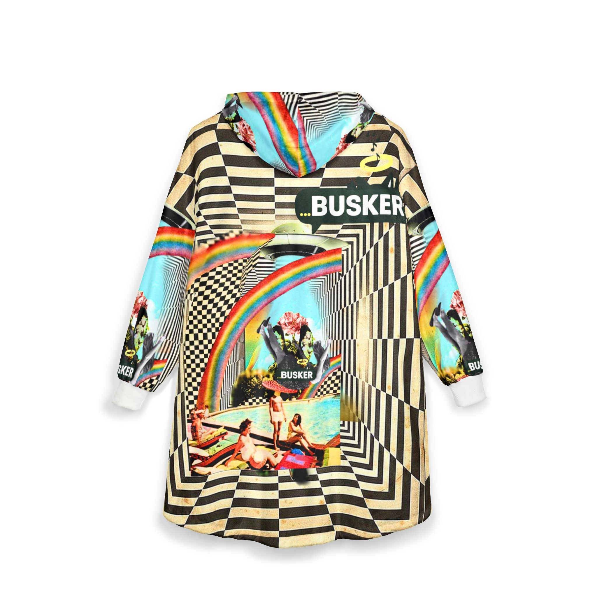 Colorful Unisex Hooded Blanket with Busker Design