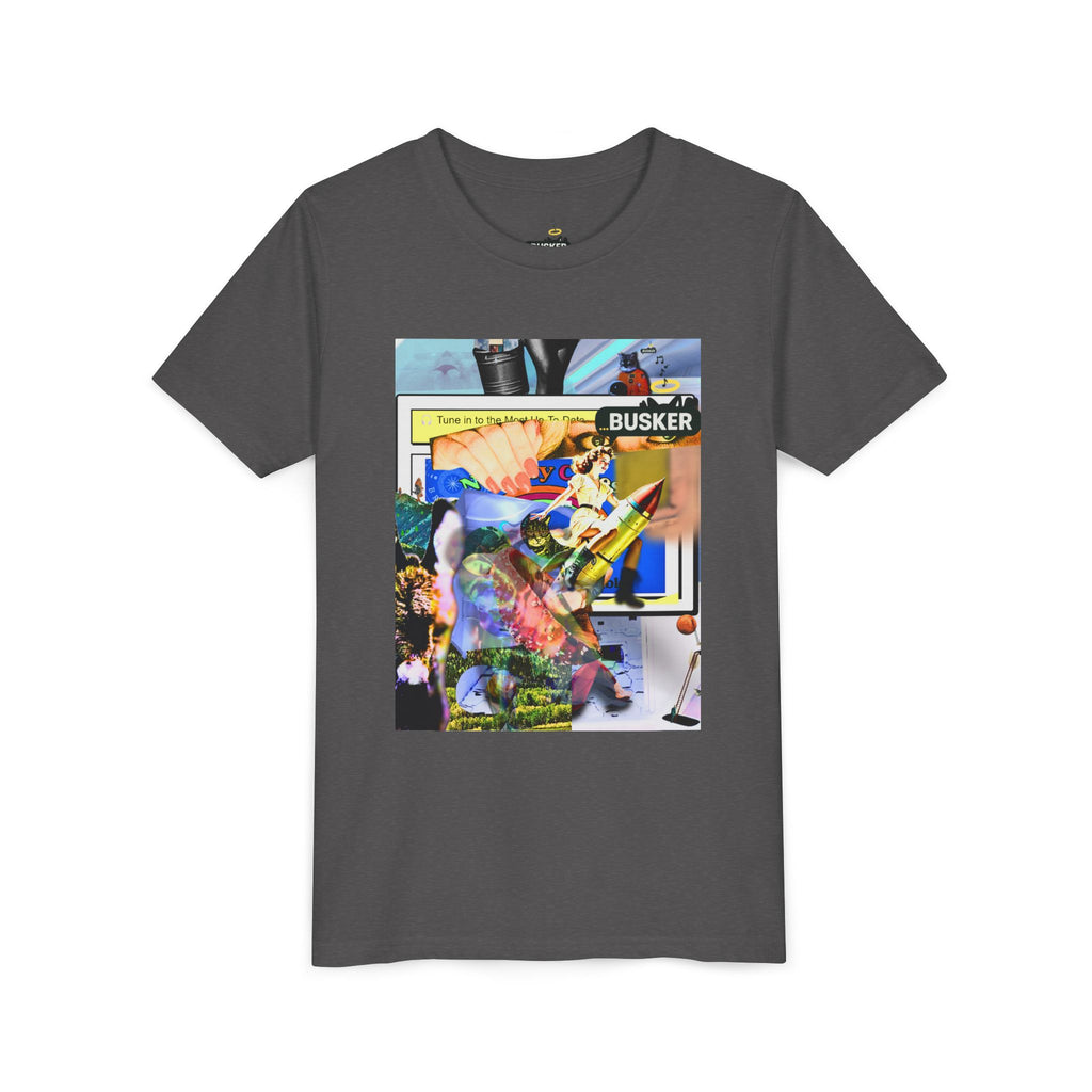 Colorful Youth Short Sleeve Tee - "Busker" Graphic Art Top