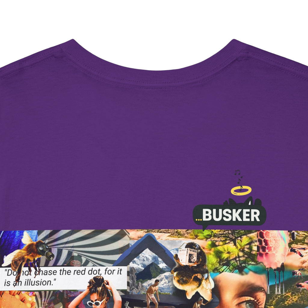 Artistic Unisex Heavy Cotton Tee - Vibrant Busker Design