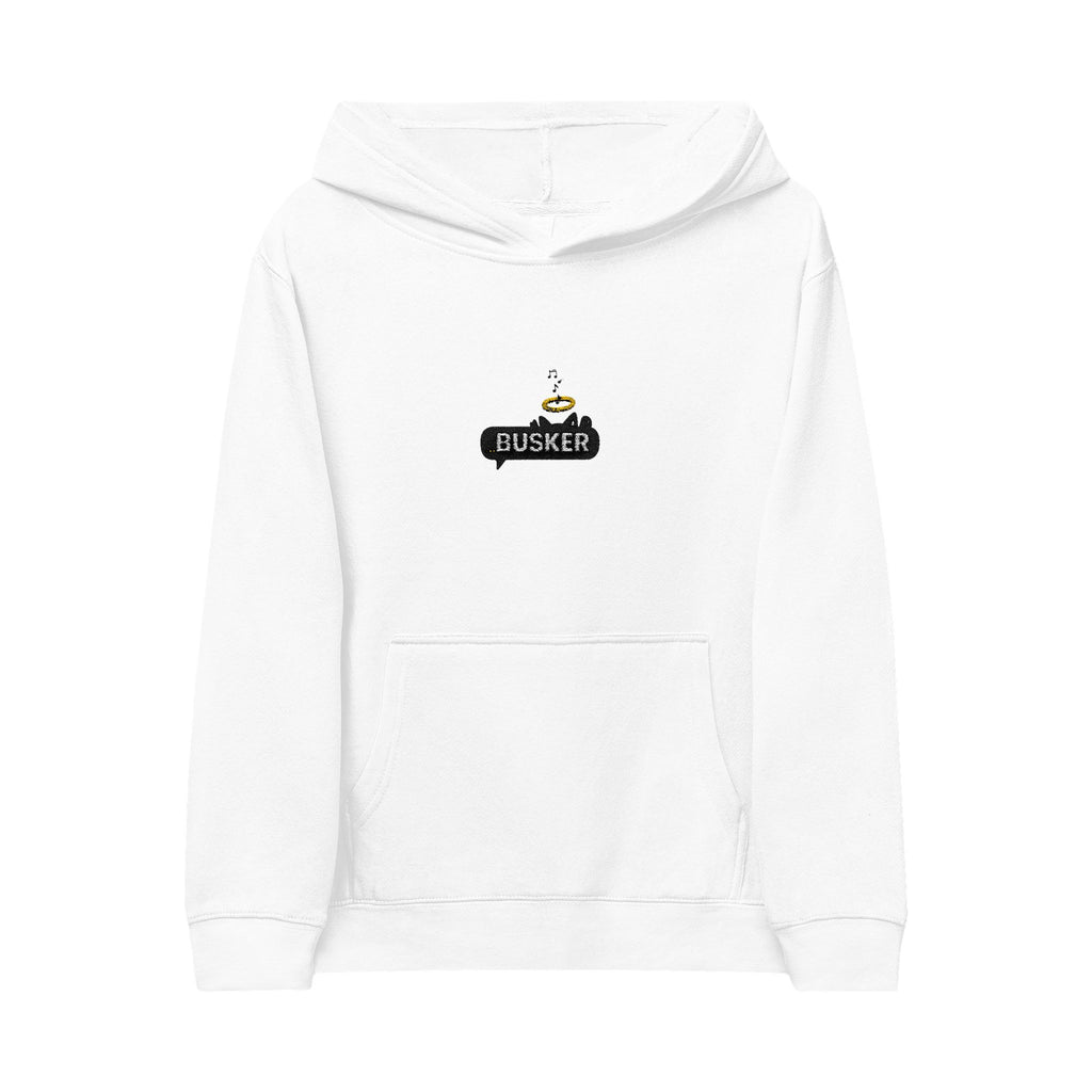 Busker Kids Fleece Hoodie - Cozy Embroidered Sweatshirt for Young Performers | Perfect for Birthdays, Concerts, or Everyday Wear