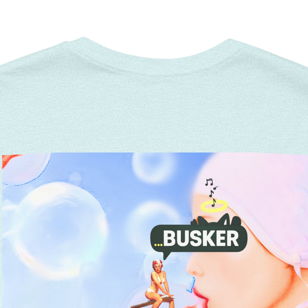 Busker Vibe Unisex Jersey Tee – Colorful Artistic Design for Summer Fun