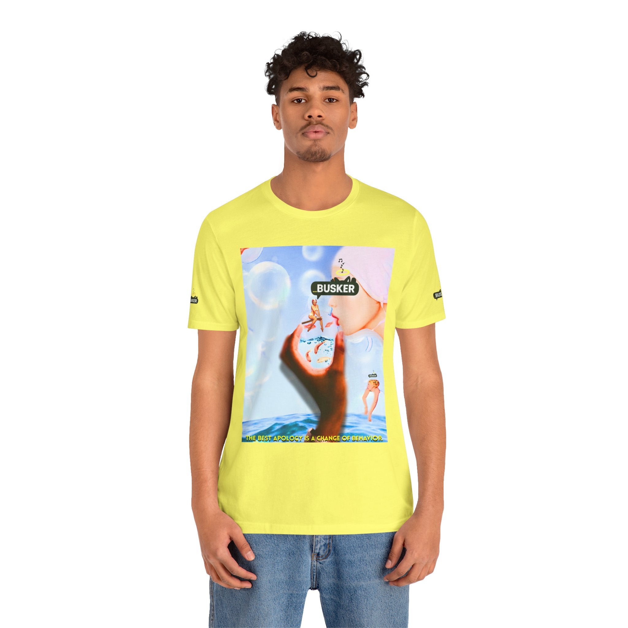 Busker Vibe Unisex Jersey Tee – Colorful Artistic Design for Summer Fun