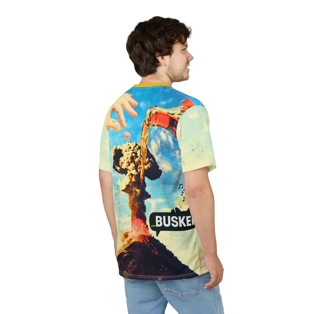 Unique Graphic Tee, Fun AOP T-Shirt, Youthful Streetwear, Urban Casual Wear, Perfect for Festivals, Summer Vibe Shirt