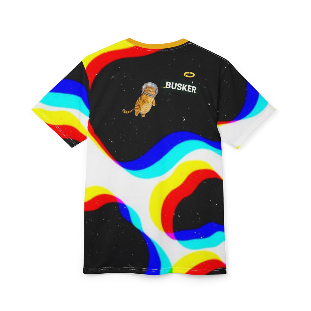 Cosmic Cat Unisex Tee, Bold Graphic T-Shirt for Astronaut Lovers, Fun Gift for Space Enthusiasts, Festival Wear, Statement Fashion