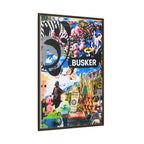 Busker Collage Matte Canvas Print — Framed Multi‑Color Wall Art