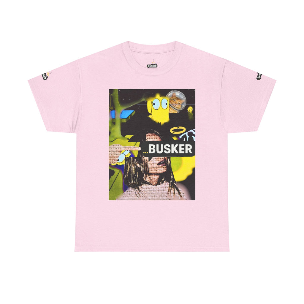 Artistic Unisex Heavy Cotton Tee - 'BUSKER' Graphic Design