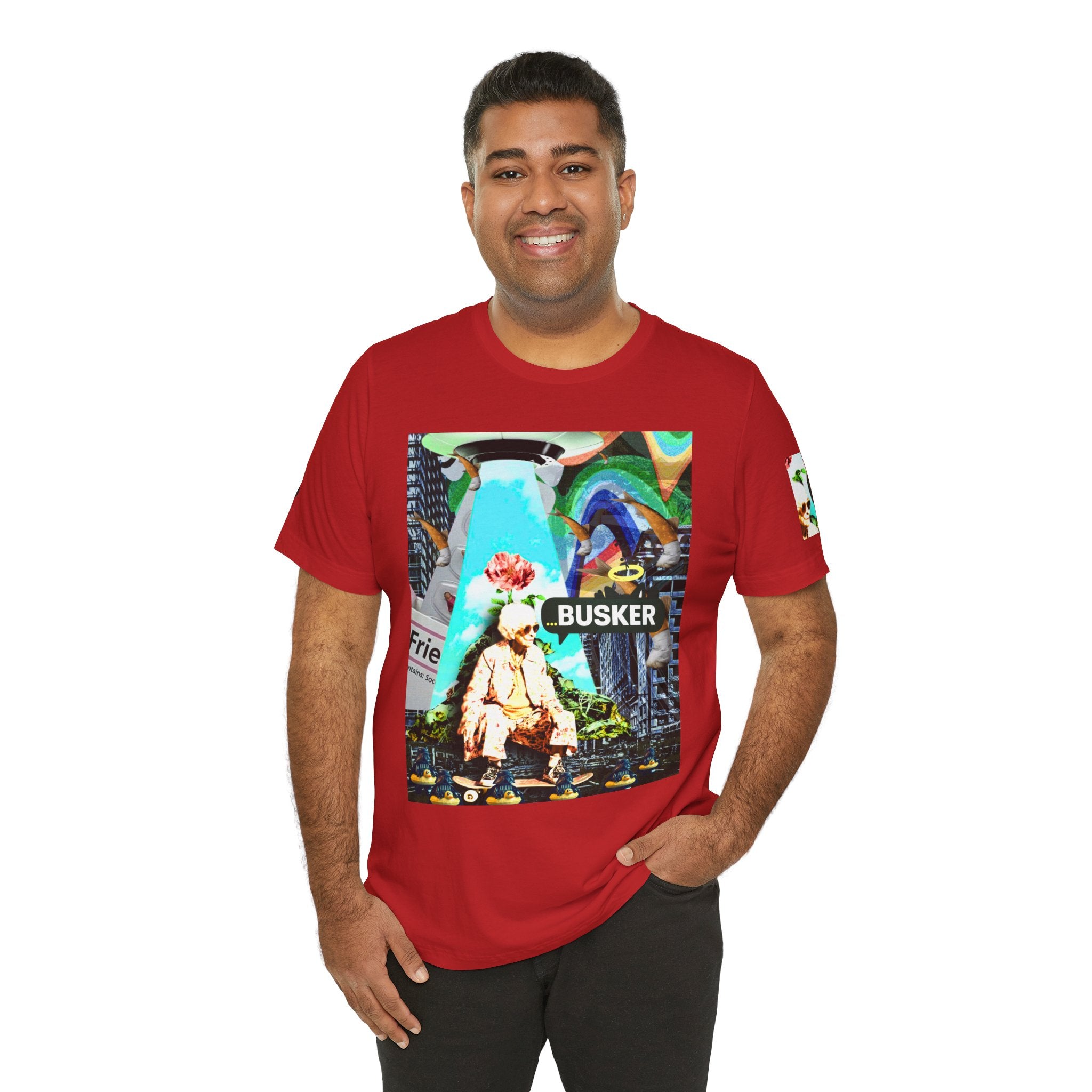 Street Art Busker Tee - Unisex Graphic Short Sleeve Shirt