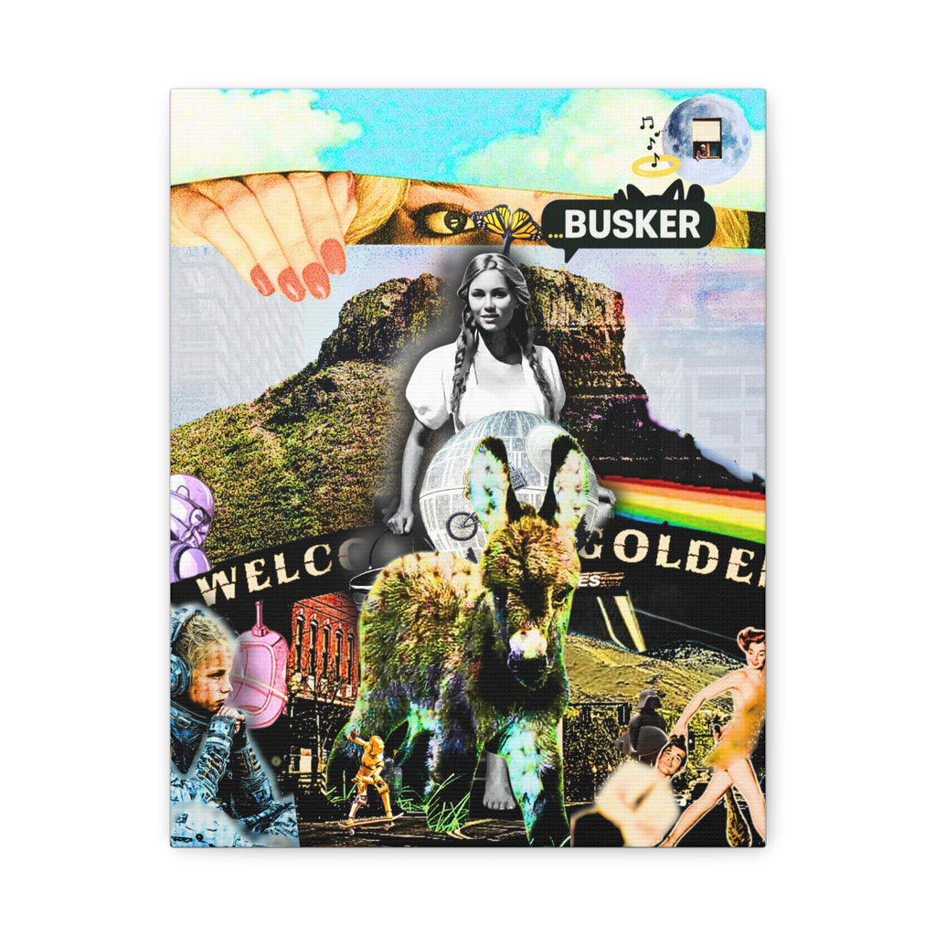 Artistic Stretched Canvas Print - 'Welcome to Golden' Collage
