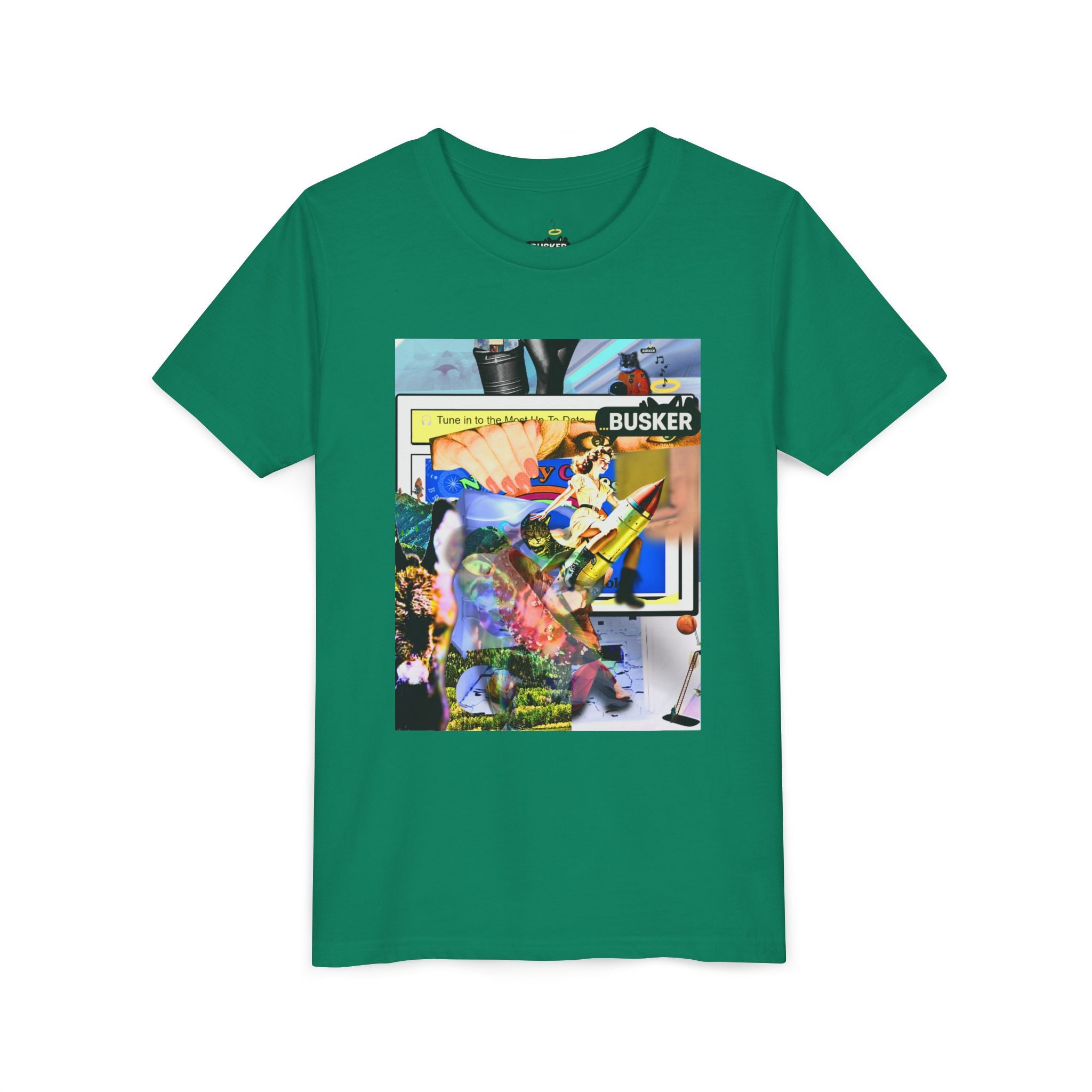 Colorful Youth Short Sleeve Tee - "Busker" Graphic Art Top