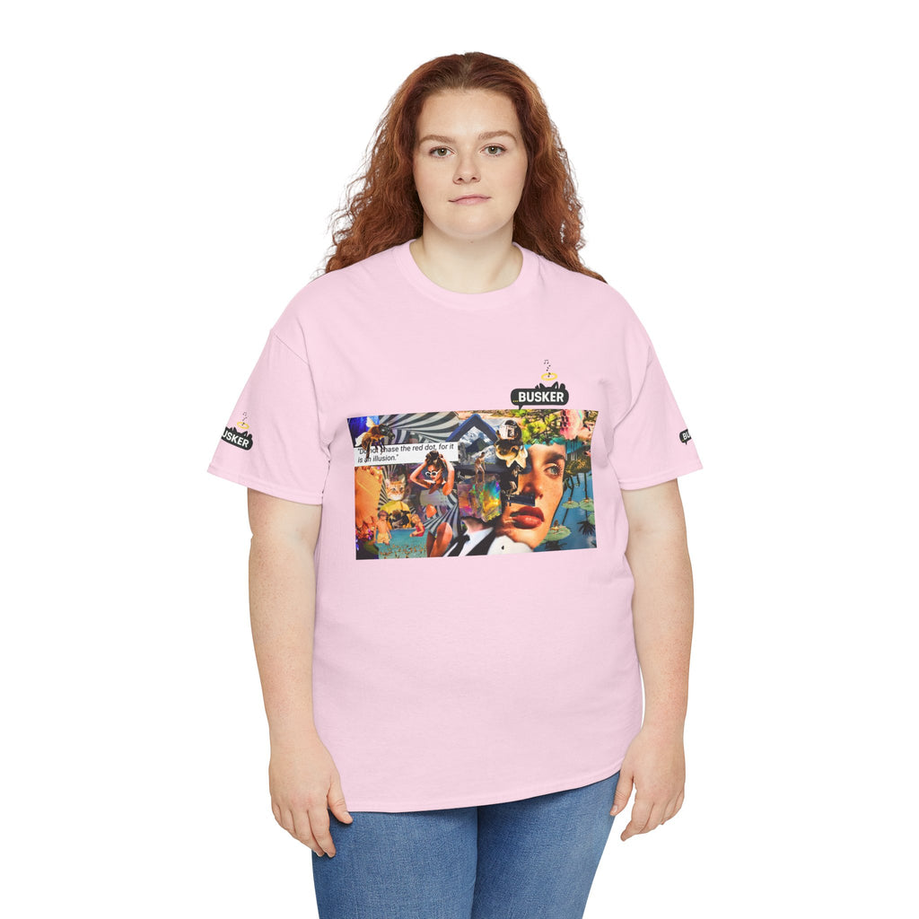 Artistic Unisex Heavy Cotton Tee - Vibrant Busker Design