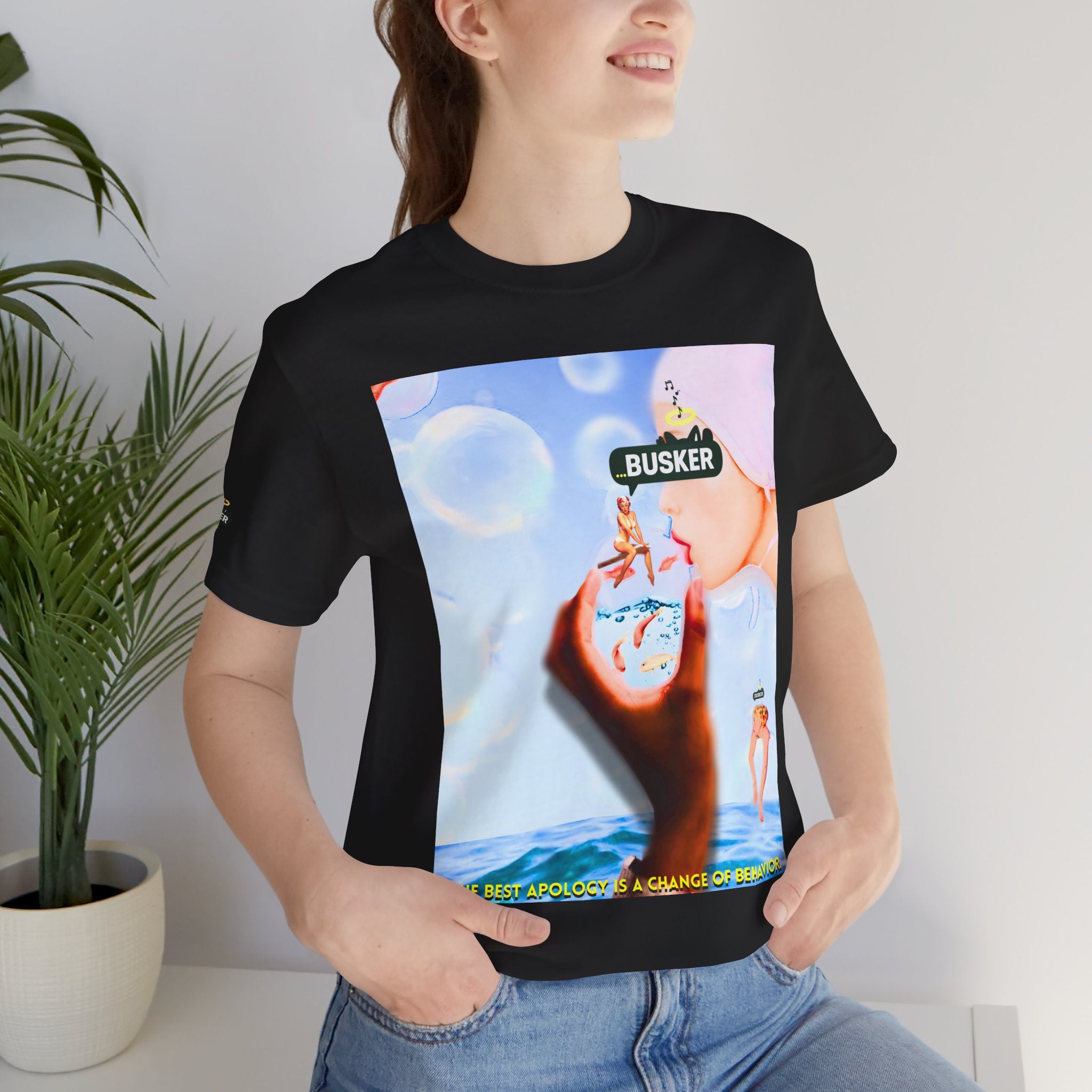 Busker Vibe Unisex Jersey Tee – Colorful Artistic Design for Summer Fun