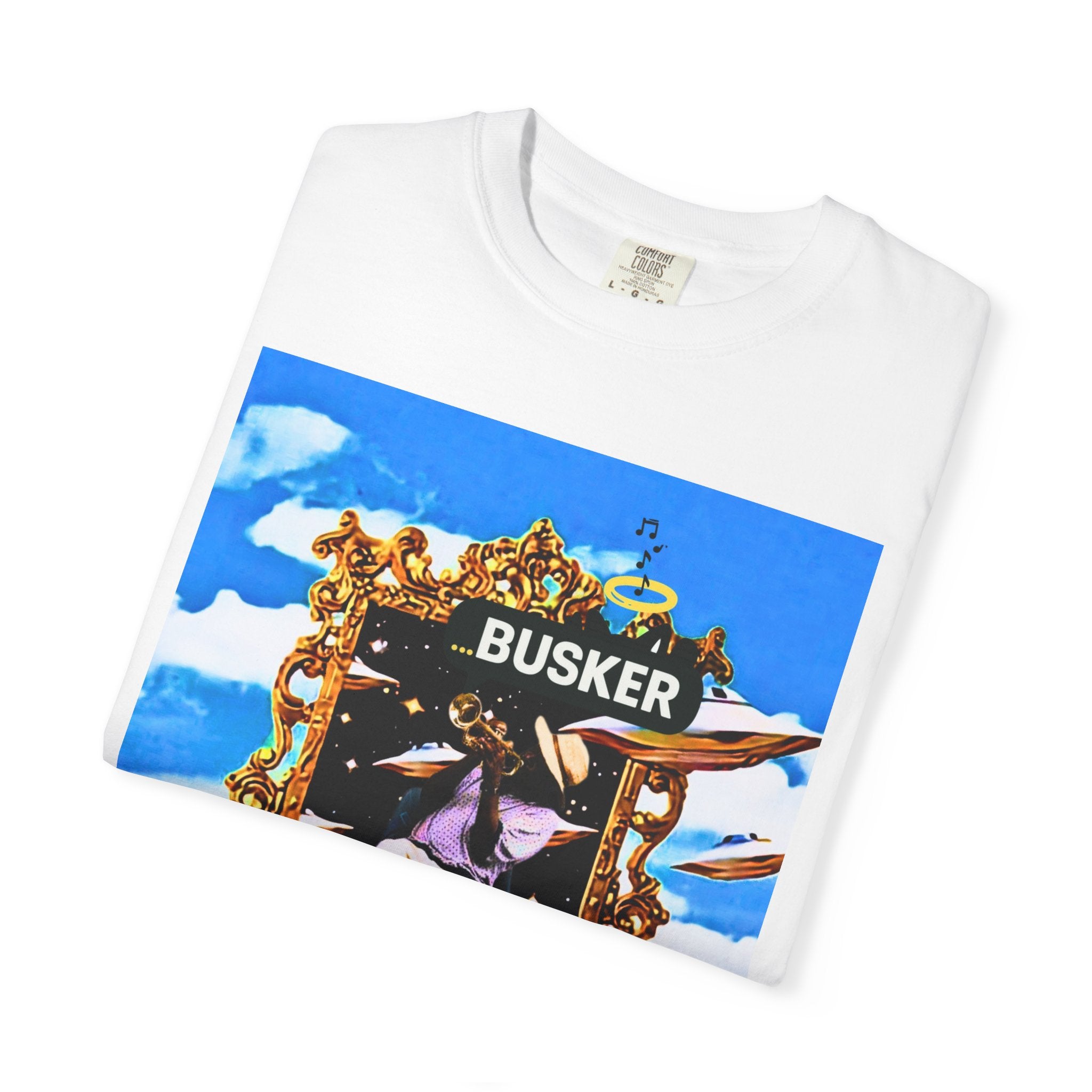 "Welcome to Golden" Exclusive Busker Unisex Garment-Dyed T-shirt, Music Lover Gift, Vintage Style Tee, Festival Wear, Casual Outfit
