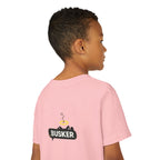 Busker Youth Short Sleeve Tee, Fun Summer Tee, Music Lover Gift, Kids Graphic T-Shirt, Festival Outfit, Creative Gift Idea