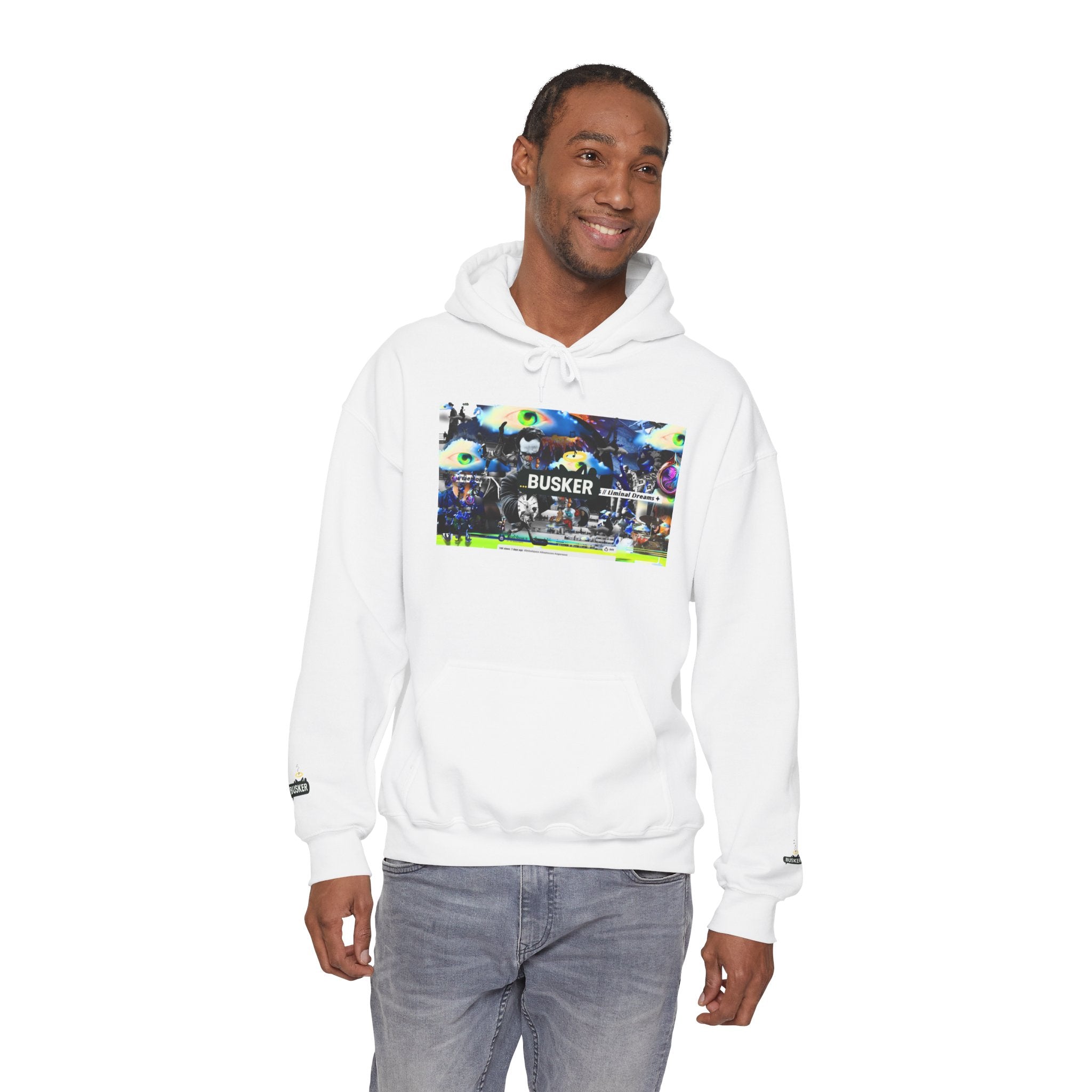 Busker Street Art Hoodie — Colorful Musician Graphic Pullover