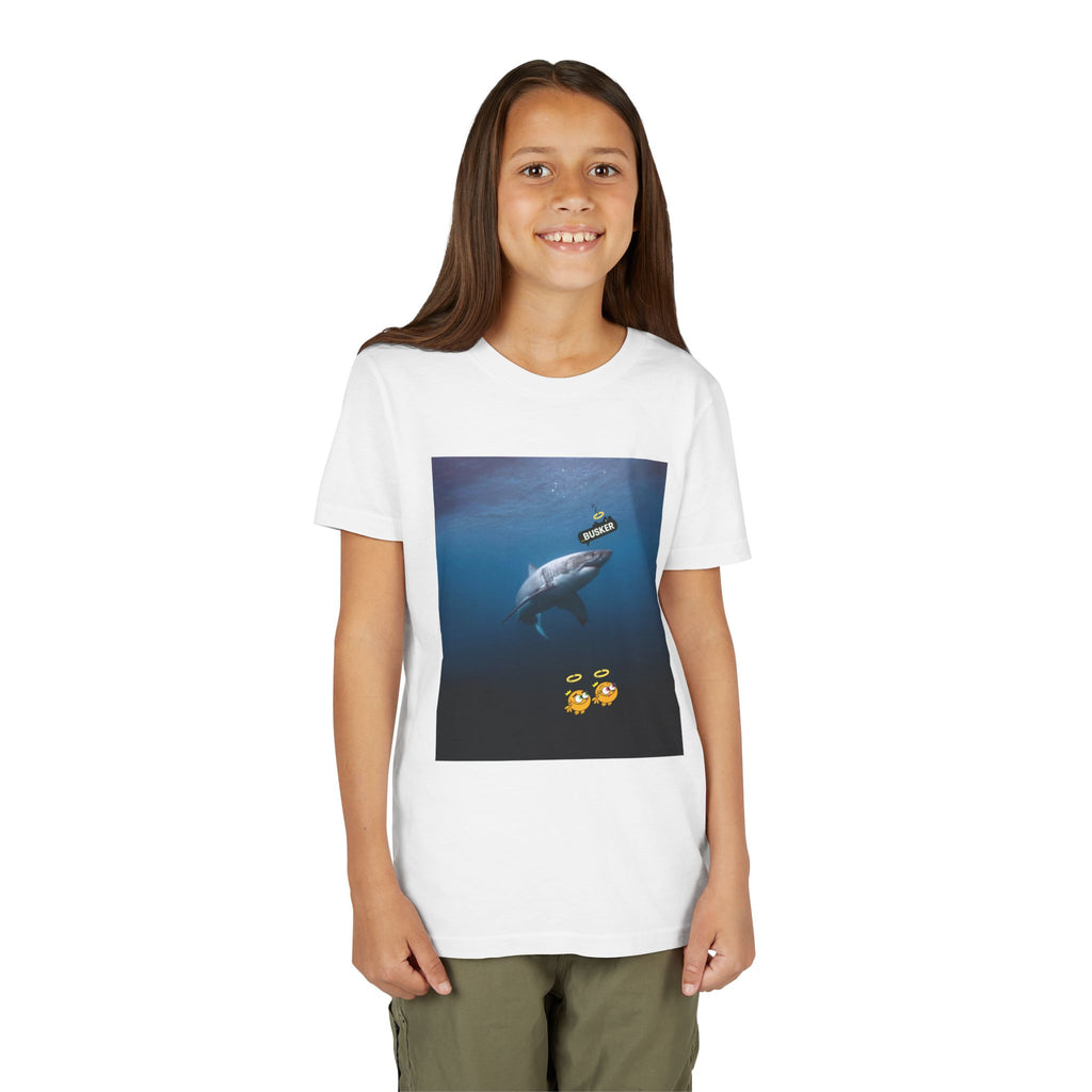 Cool Youth Short Sleeve Tee Featuring Playful Shark Design, Fun Graphic T-Shirt for Kids, Summer Wear, Gift for Young Explorers, Beach [...]