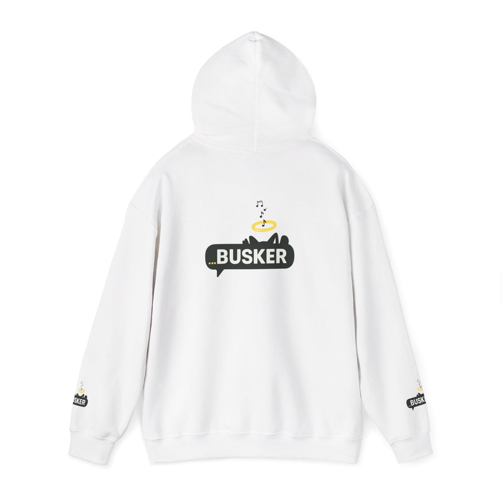 Busker Hoodie - Cozy Unisex Heavy Blend Sweatshirt for Performance Lovers, Unique Gift for Musicians, Perfect for Festivals, Casual Wear