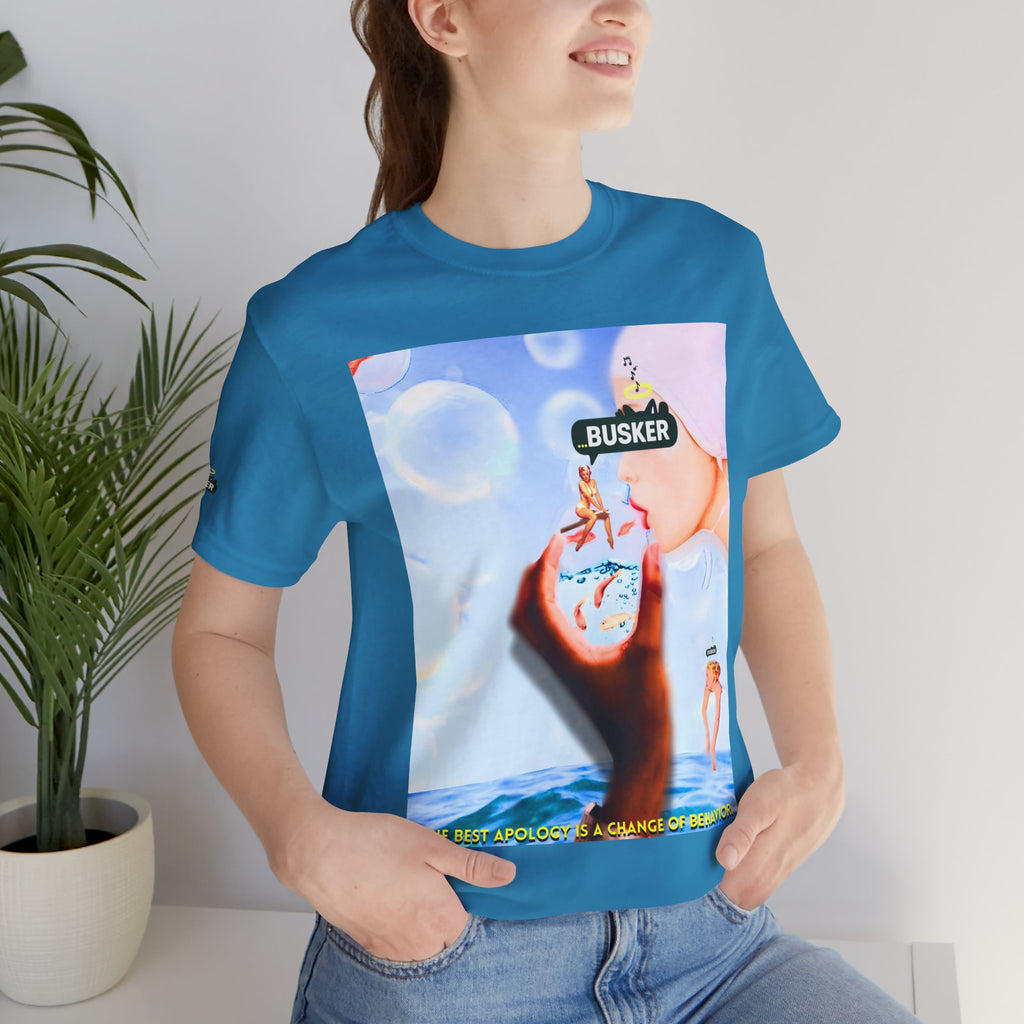 Busker Vibe Unisex Jersey Tee – Colorful Artistic Design for Summer Fun