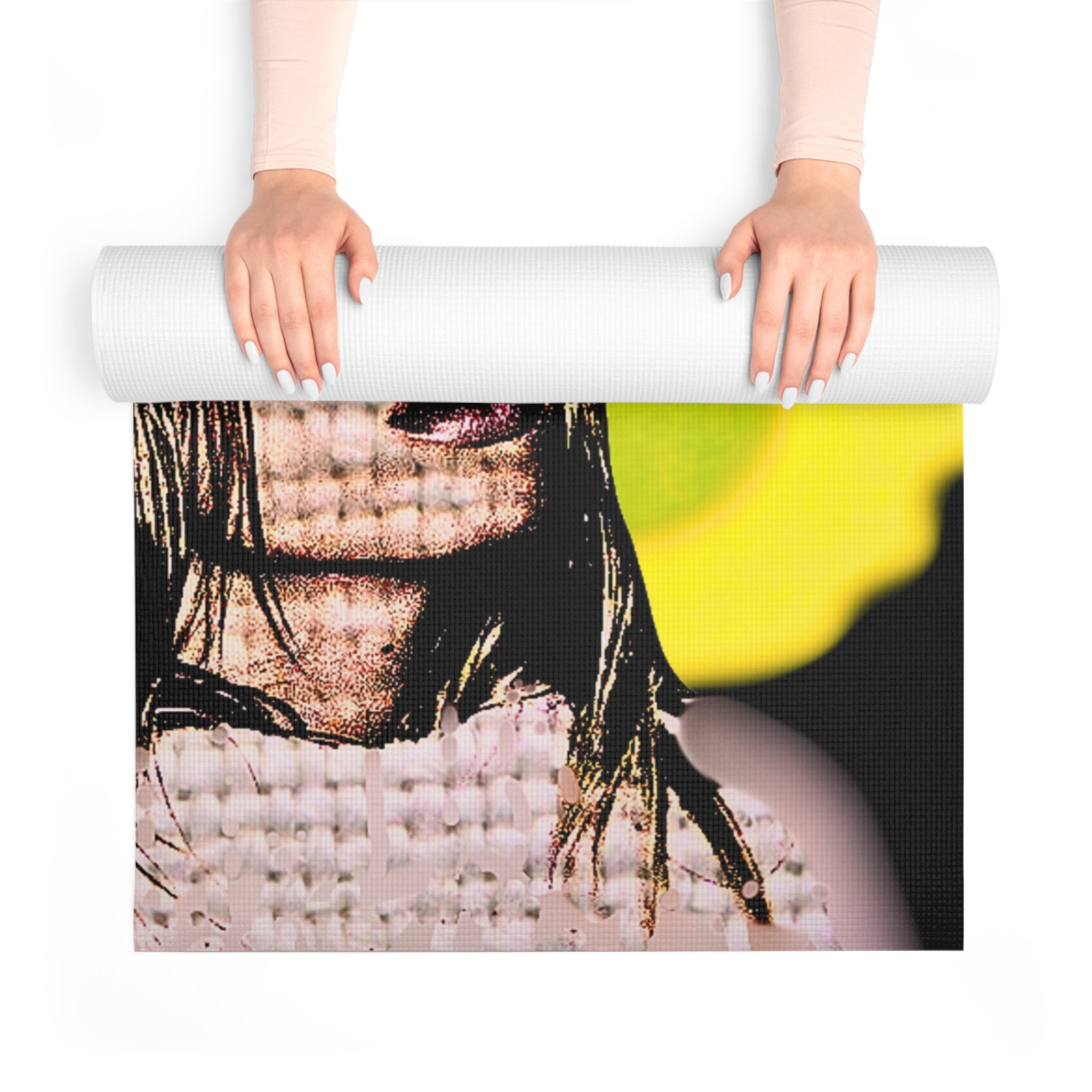 Vibrant Foam Yoga Mat - Busker Design for Art Lovers