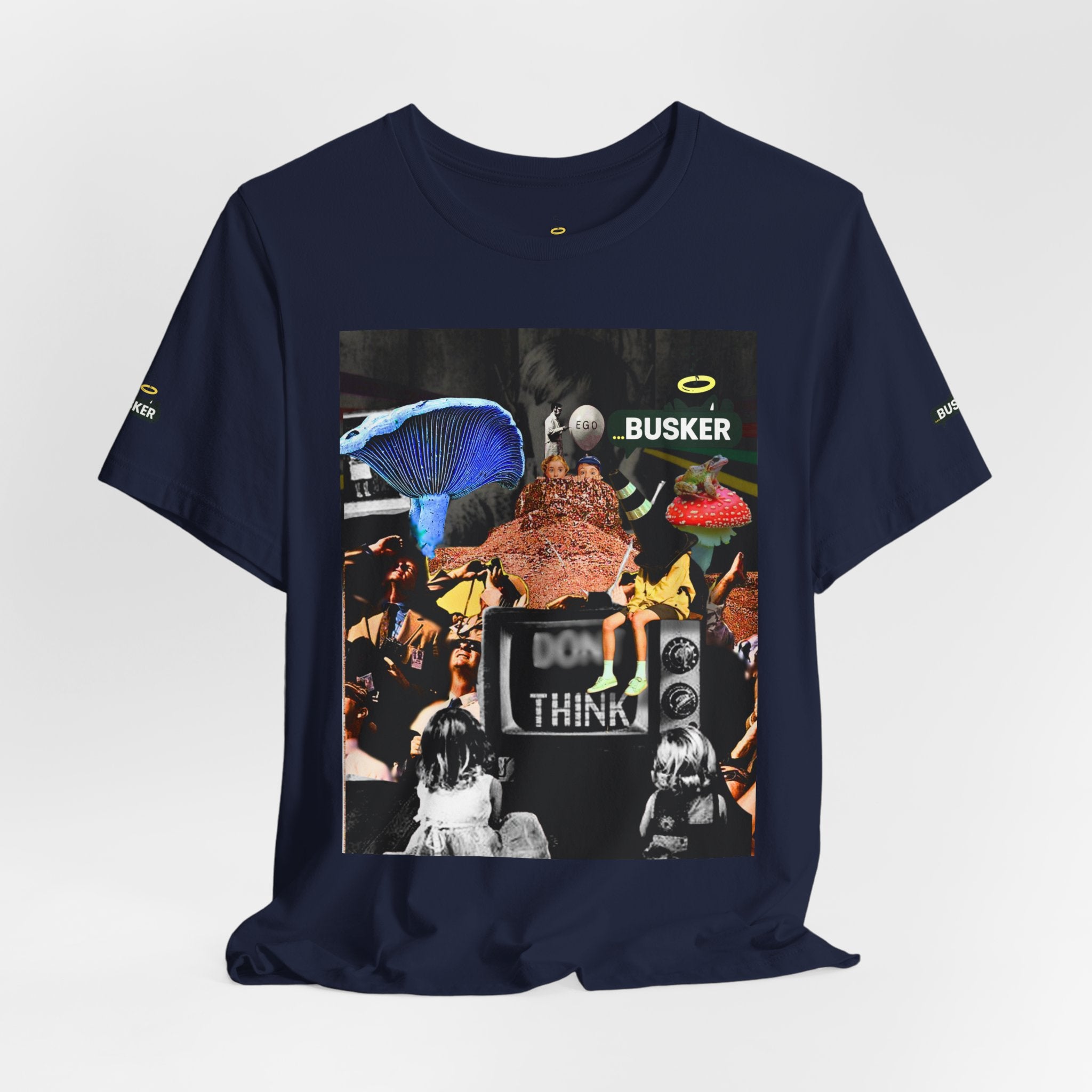 Creative Unisex Graphic Tee - 'I Don't Think' Busker Design