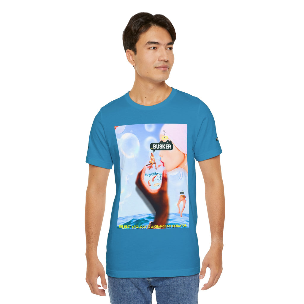 Busker Vibe Unisex Jersey Tee – Colorful Artistic Design for Summer Fun