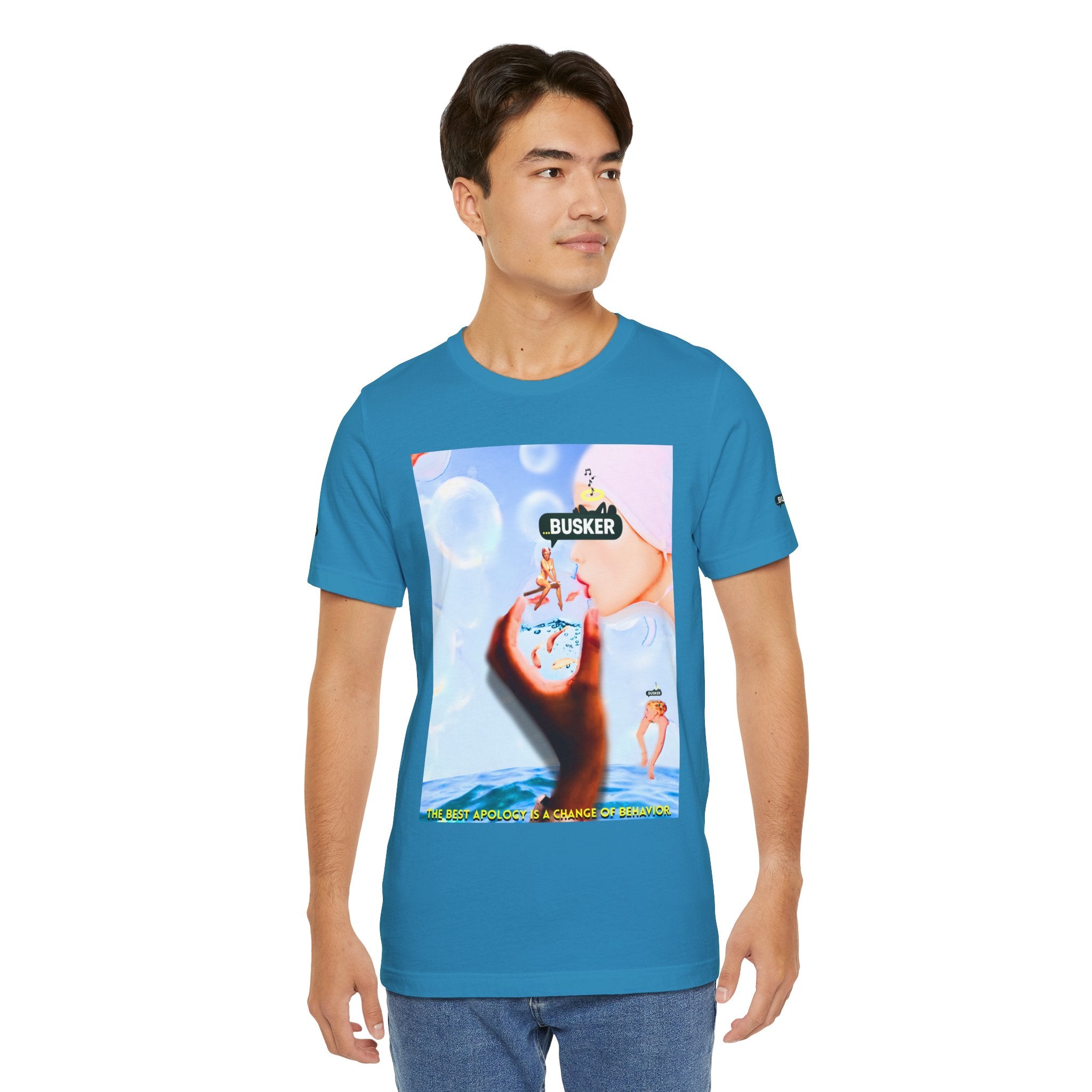 Busker Vibe Unisex Jersey Tee – Colorful Artistic Design for Summer Fun